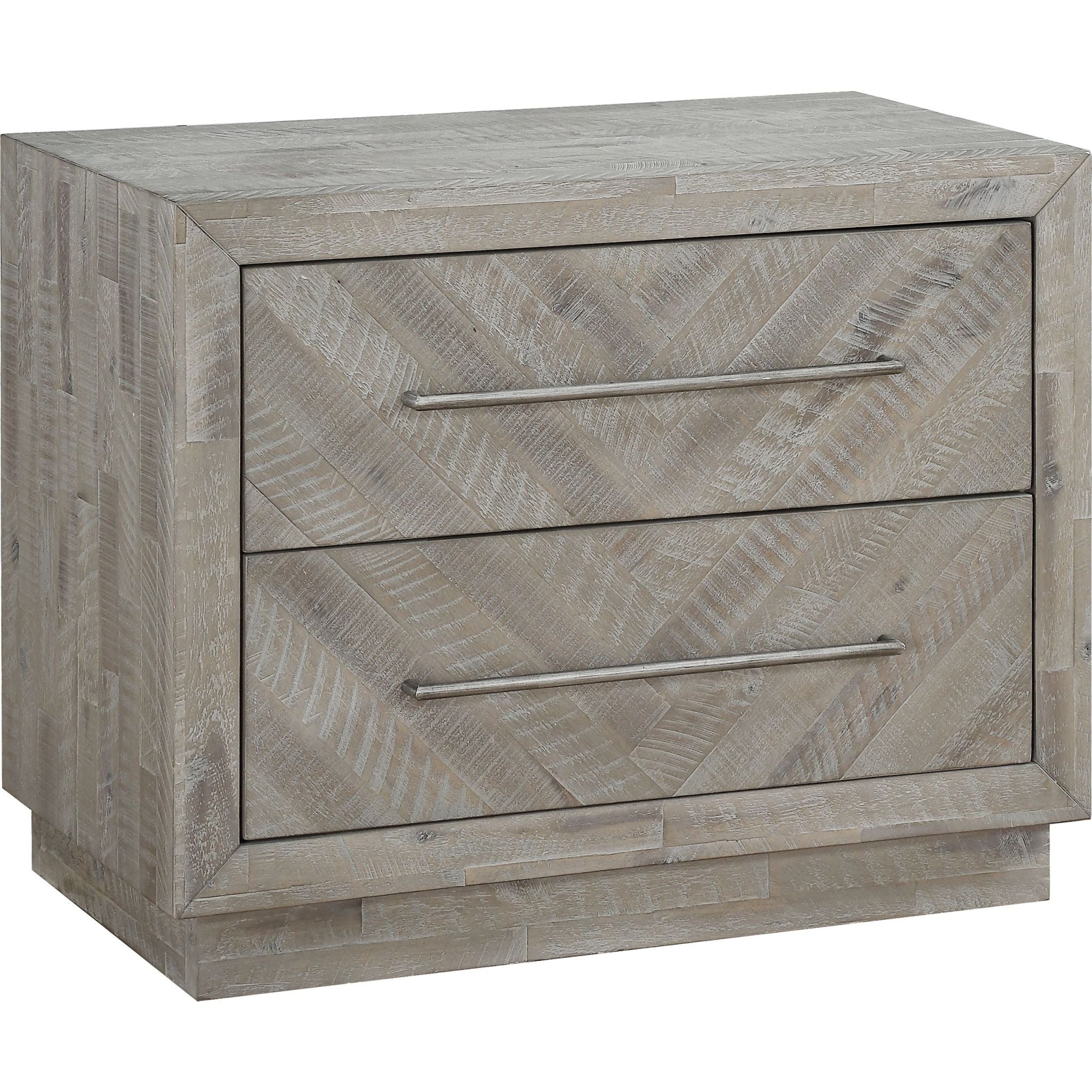 Rustic Latte Alexandra Nightstand - Solid Wood Bedside Table with Drawer for Bedroom, Living Room & Guest Room - Farmhouse Style Home Decor