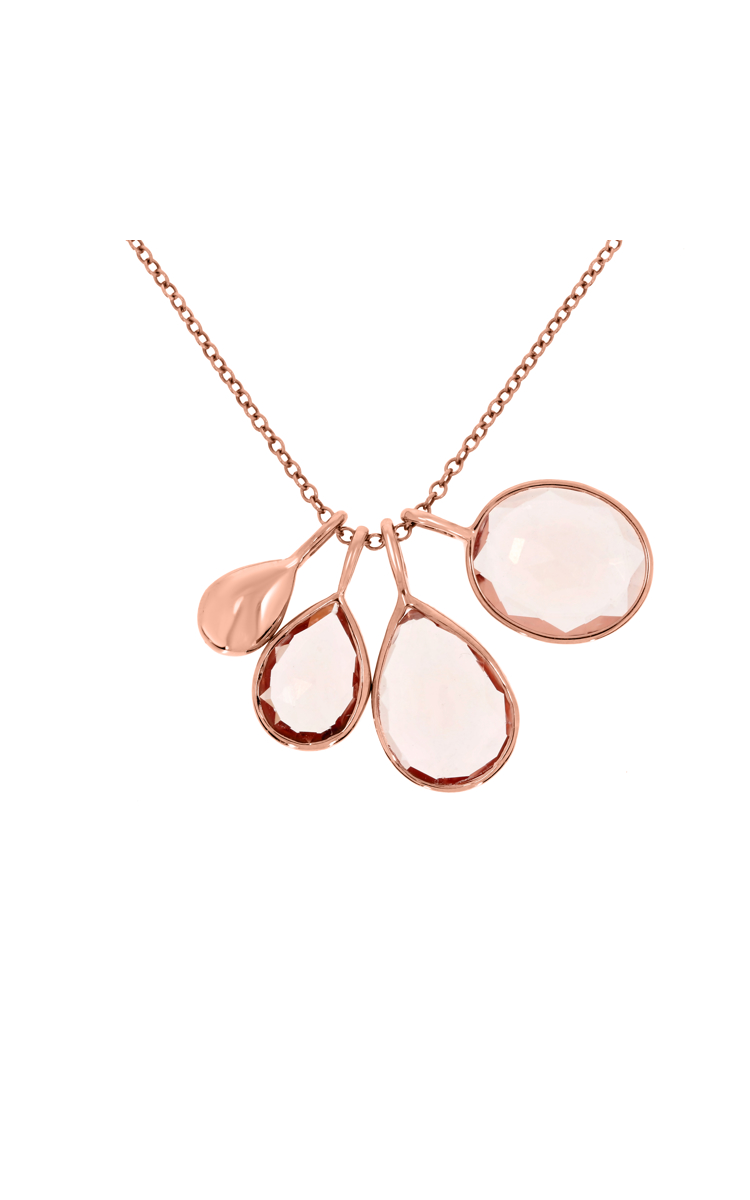 14K Rose Gold and Morganite 4 Pendant Necklace for Women - Elegant Layering Jewelry for Valentine's Day, Anniversary, Wedding, and Special Occasions
