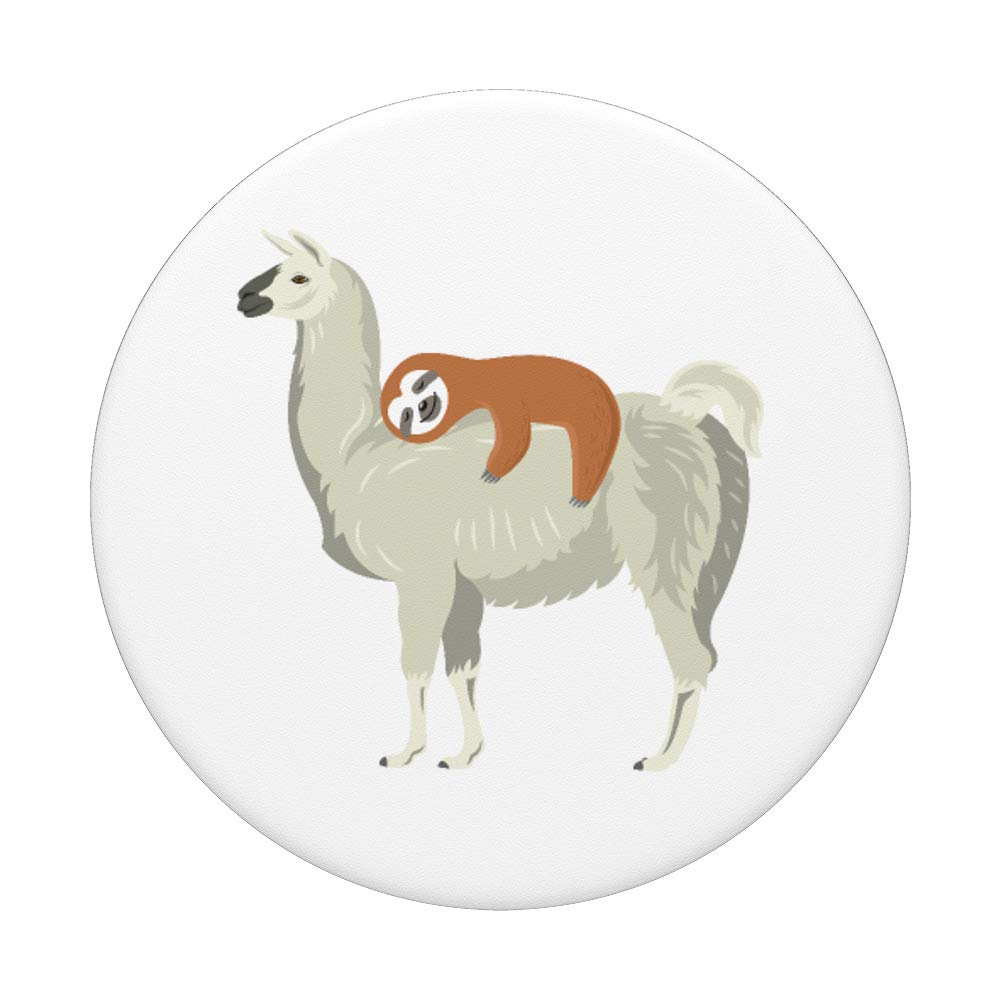 Funny Sloth Sleeping on Llama Phone Grip - Swappable PopSocket for iPhone, Samsung & Tablets | Perfect for Everyday Use, Travel & Work