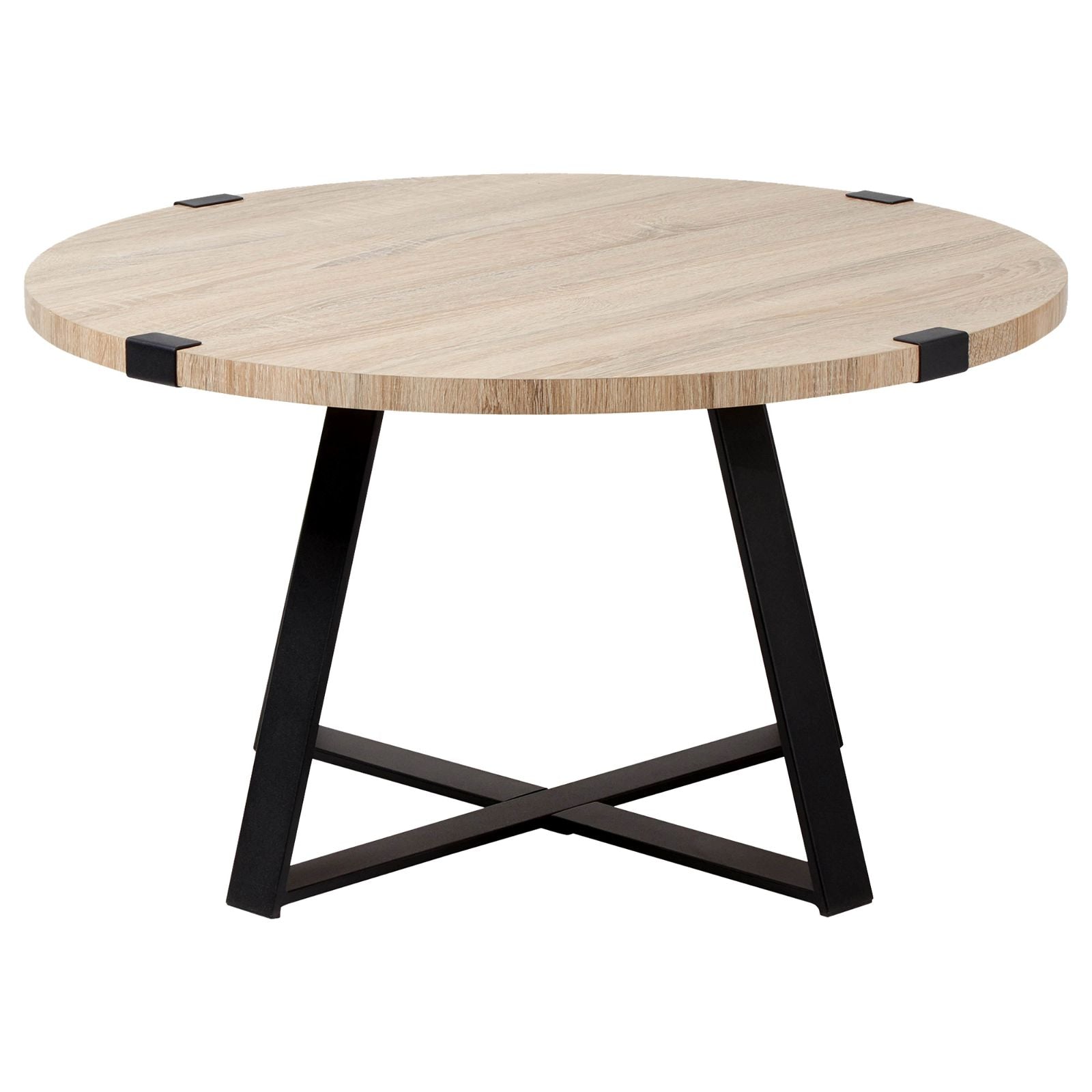 Stylish Oak Capri Round Coffee Table by Criterion - Perfect for Living Room, Lounge & Home Decor