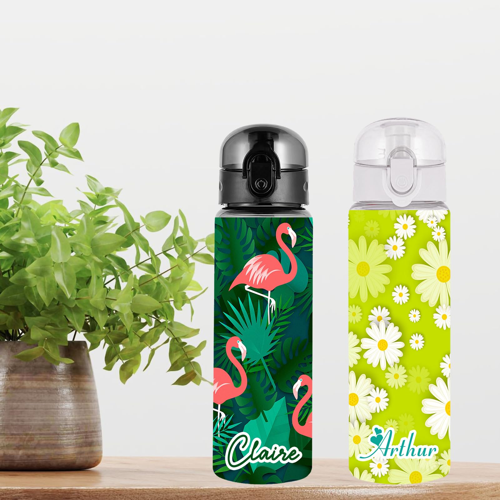 Custom 26oz Personalized Water Bottle with Lid - Leakproof, BPA-Free, Non-Toxic Plastic Bottle with Name - Ideal for School, Sports, Gym, Office & Outdoor Activities