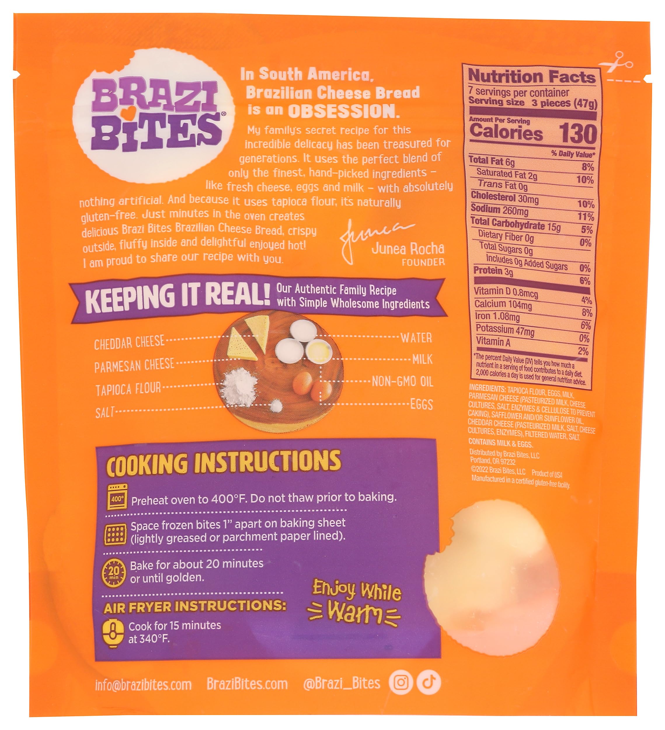 Brazi Bites Original Brazilian Cheese Bread - 11.5 oz Frozen Gluten-Free Snacks | Perfect for Parties, Breakfast & Keto Diet