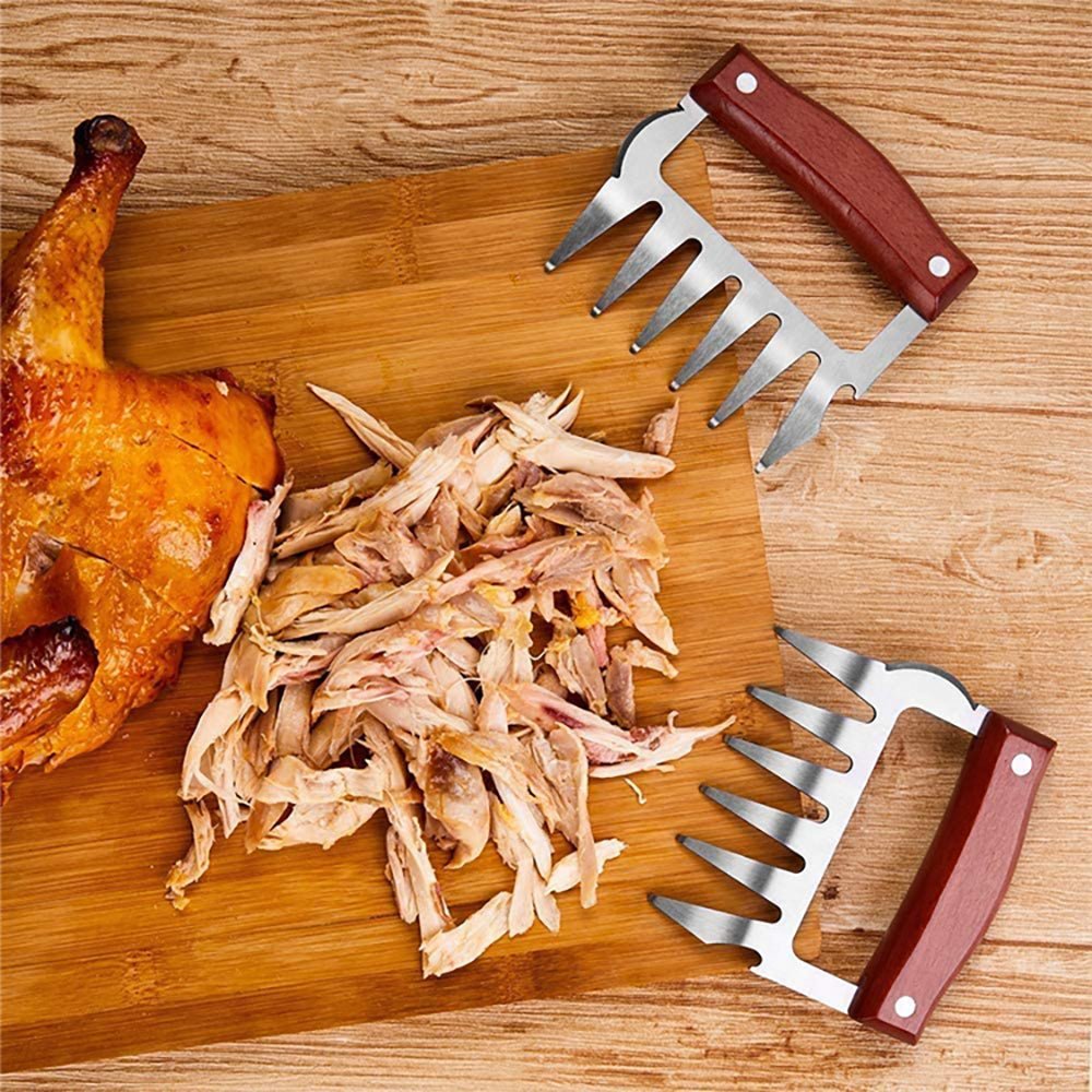 Premium Emilio BBQ Meat Shredder Claws - Heavy Duty Stainless Steel Forks Set of 2 - Perfect for Pulled Pork, Chicken, Beef & Turkey - Essential Grill Tools for Outdoor Cooking, Smoking & BBQ Parties