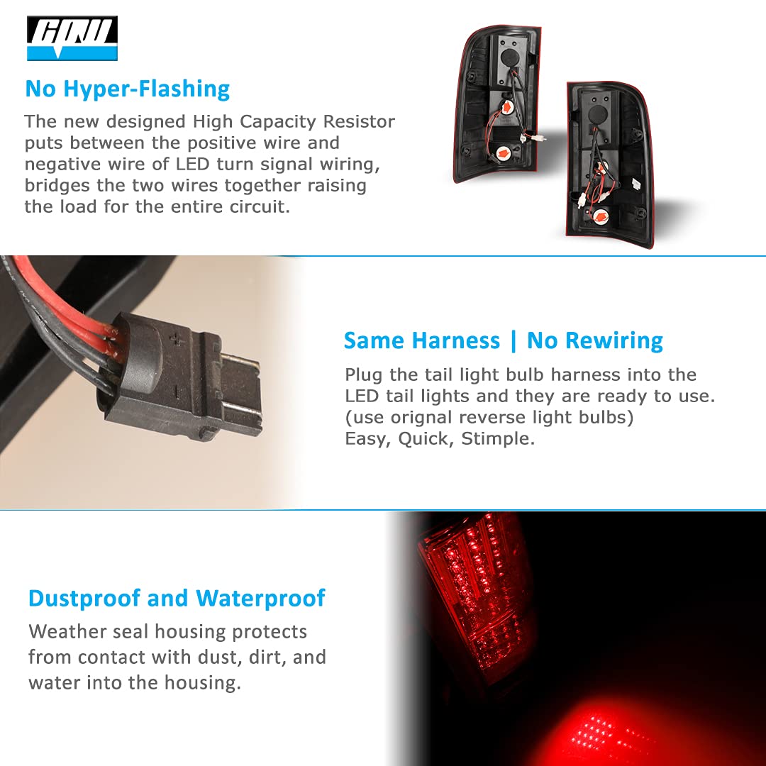 CPW LED Tail Lights for Chevrolet Silverado 1500/2500/3500 (2007-2014) - Red Smoke Lens, Direct Fit Replacement, DOT Approved - Upgrade Your Truck's Style & Night Visibility for Safer Driving