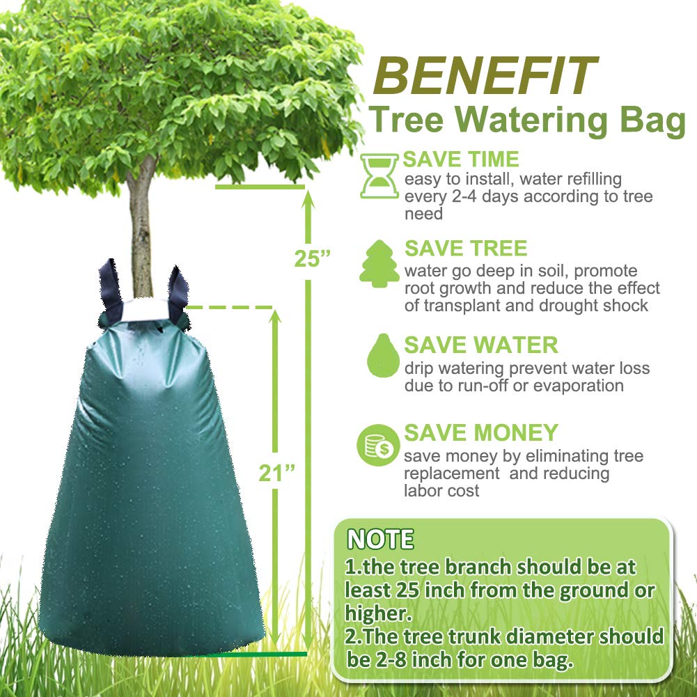 20 Gallon Tree Watering Bags - 6 Pack Slow Release PVC Drip Irrigation System for Plants & Trees | Perfect for Garden, Lawn, and Outdoor Plant Care
