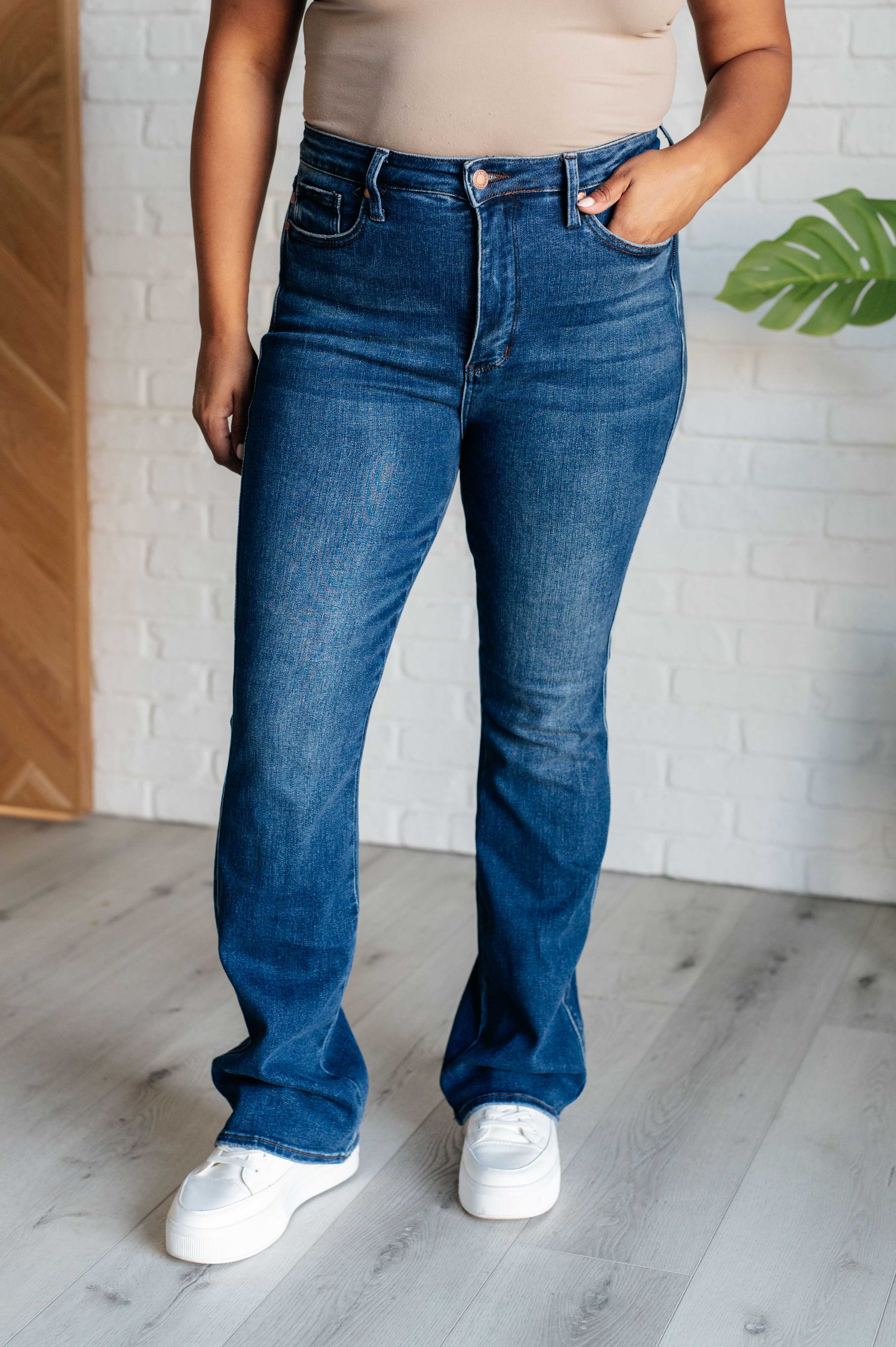 Santana High Rise Control Top Bootcut Jeans for Women - Slimming Tummy Control Denim Pants with Flared Leg | Perfect for Work, Casual Outfits & Date Nights