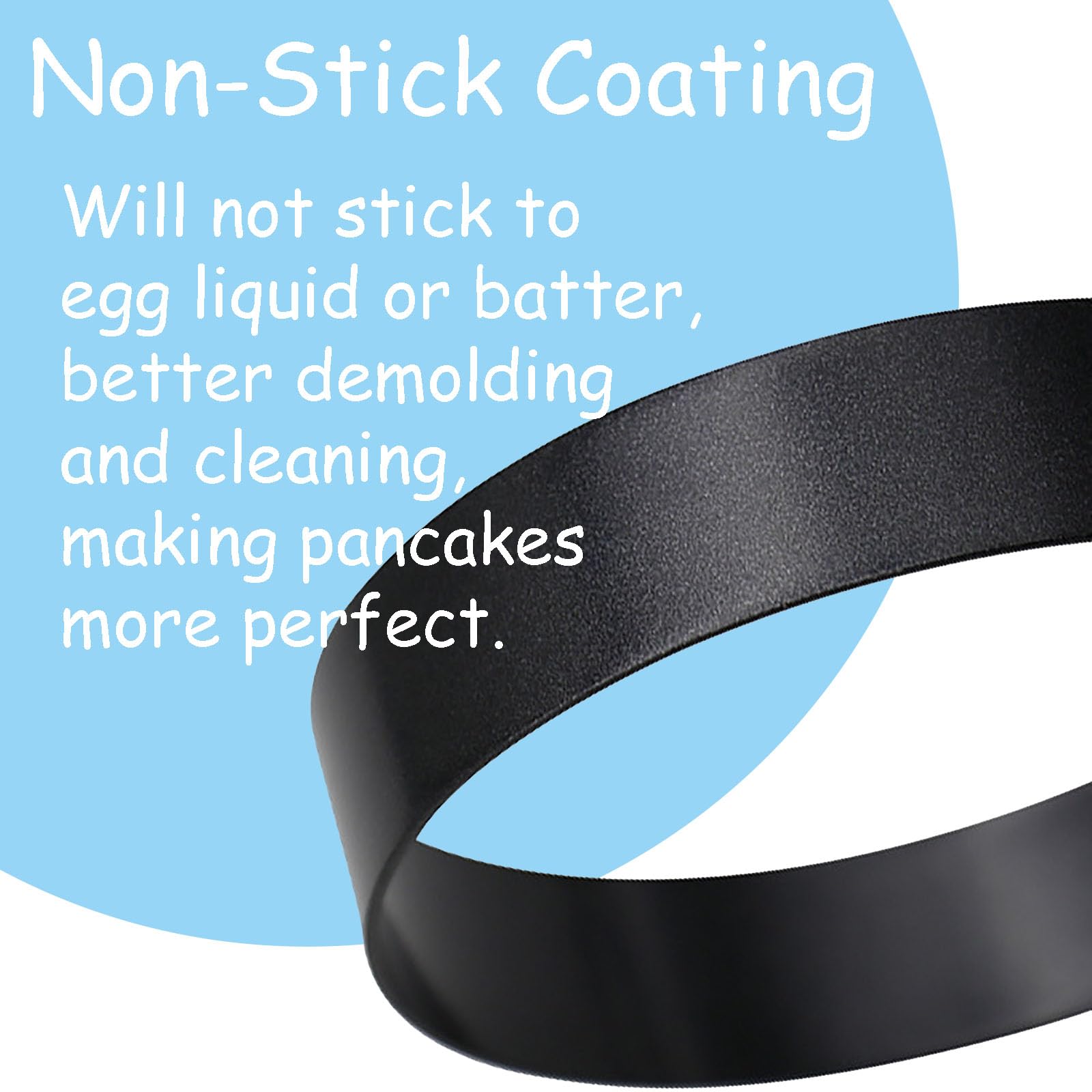 2 Pack Stainless Steel 8 Inch Pancake Mold Rings - Large Omelette Maker for Griddle, Perfect for Round Pancakes, Eggs & Muffins - Heat-Resistant Handle for Safe Breakfast Cooking - Ideal for Home Kitchen, Camping & Brunch Parties