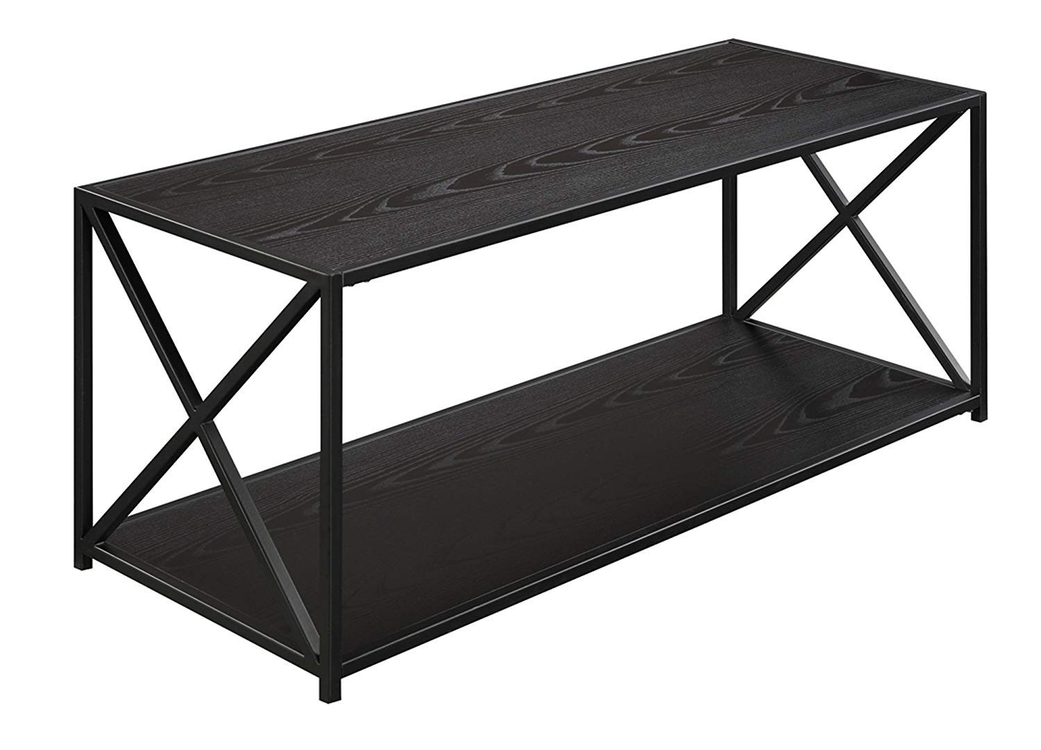Convenience Concepts Tucson Coffee Table - Modern Black Lift-Top Design for Living Room, Home Office & Small Spaces | Sturdy Storage Table with Hidden Compartment