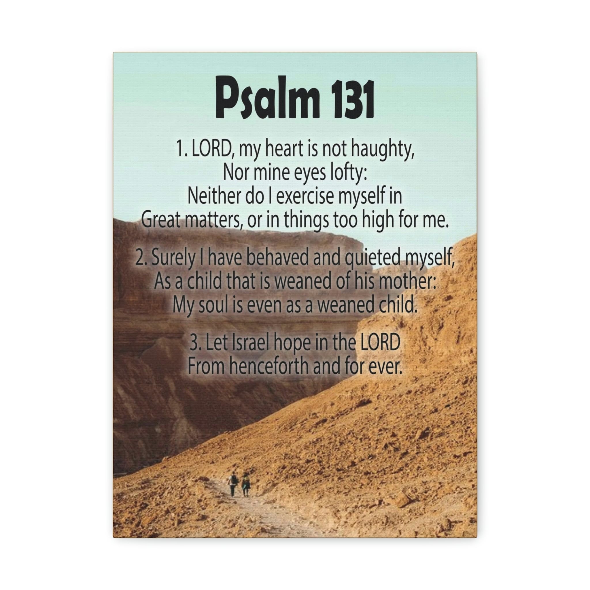 Bible Art Psalm 131 Heart Not Haughty Christian Wall Decor - Inspirational Scripture Canvas Print for Home, Church & Office - Perfect Gift for Religious Holidays & Spiritual Encouragement