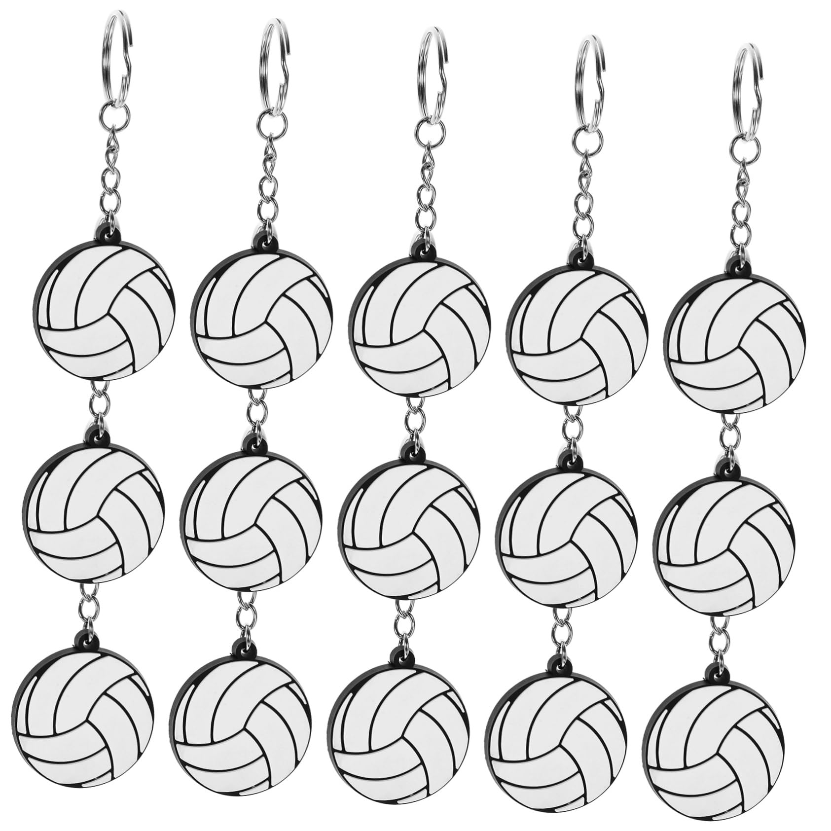 Parliky 60 PCS Mini Volleyball Keychain - Metal Hanging Keychain for Volleyball Players - PVC Key Ring for Sports Enthusiasts - Perfect for Gifts, Team Events, and Volleyball Accessories