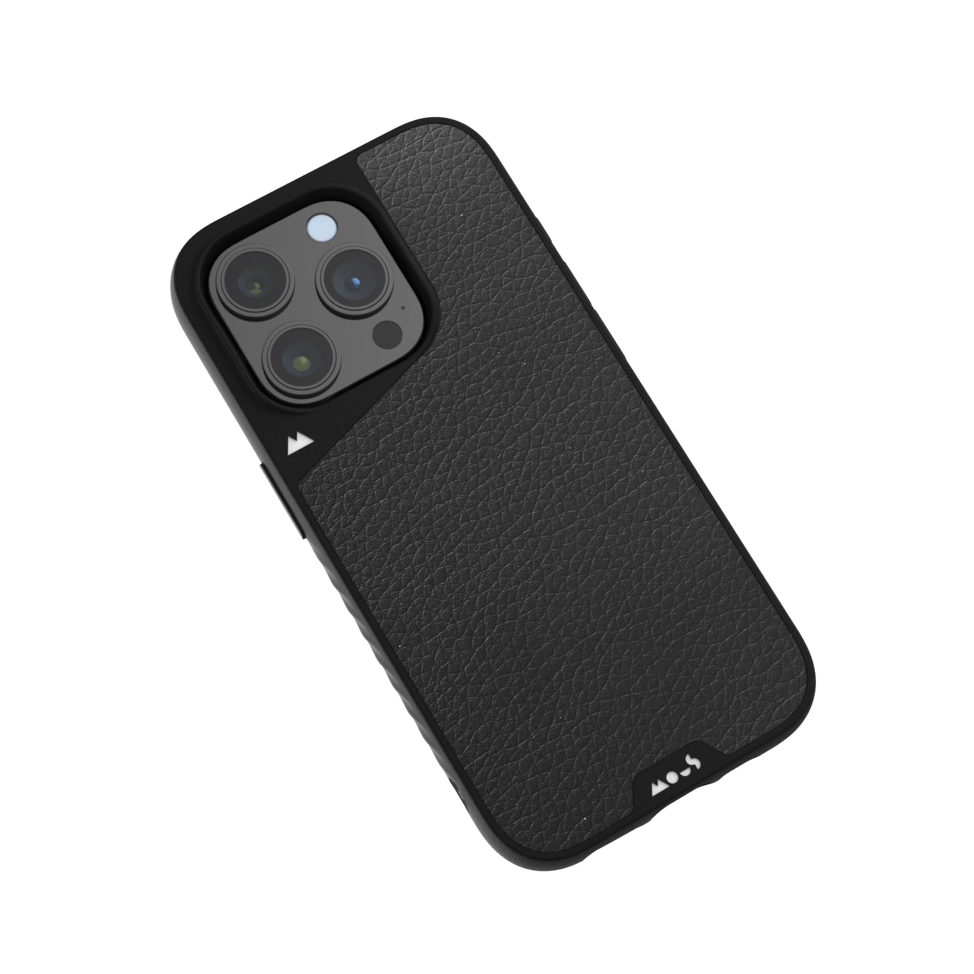 Mous Limitless 5.0 MagSafe Compatible iPhone 15 Pro Case - Premium Black Leather Protective Cover - Shockproof & Durable Phone Case for Everyday Use, Travel & Outdoor Activities