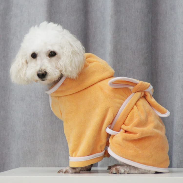 **Premium Dog Bathrobe - Hooded Absorbent Microfiber Pet Towel for Quick Drying & Warmth - Puppy, Small, Medium, Large Dogs & Cats - Orange XL - Perfect for Post-Bath, Grooming & Cozy Lounging**