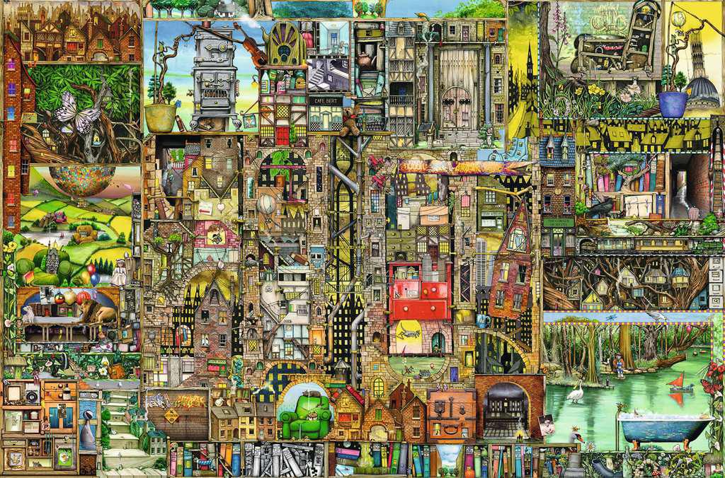 Bizarre Town 5000 Piece Jigsaw Puzzle by Ravensburger – Challenging Adult Puzzle for Home Decor & Family Game Night