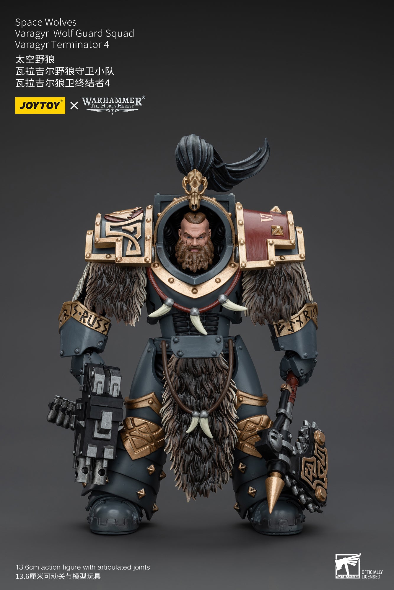 JOYTOY 1/18 Scale Warhammer The Horus Heresy Space Wolves Varagyr Wolf Guard Squad Action Figures - Collectible Miniatures for Tabletop Gaming & Display