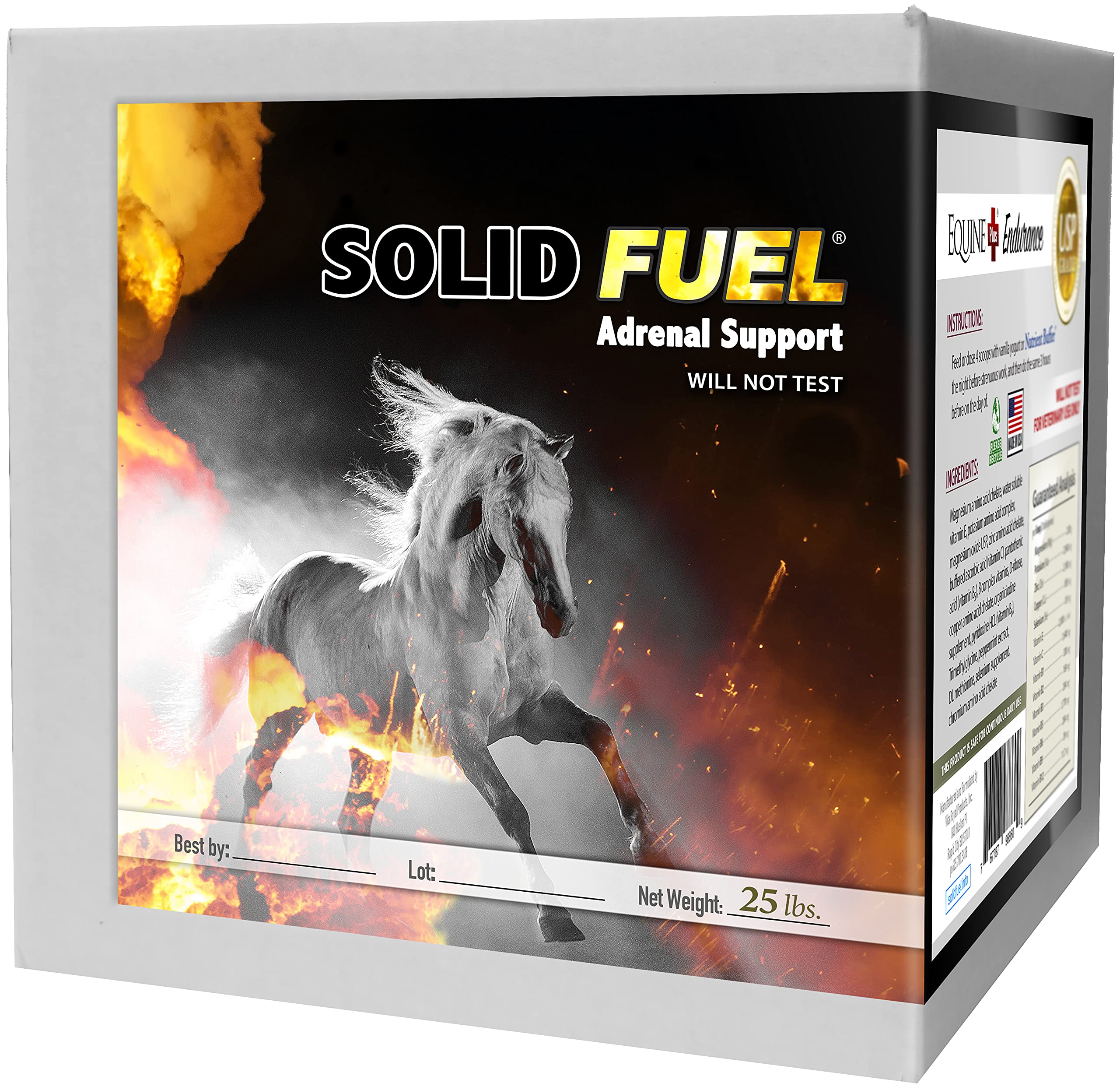Premium SOLID FUEL Horse Supplement - High-Performance Vitamins, Minerals & Amino Acids for Adrenal Support & Endurance - Ideal for Competitive Horses & Long-Distance Riding