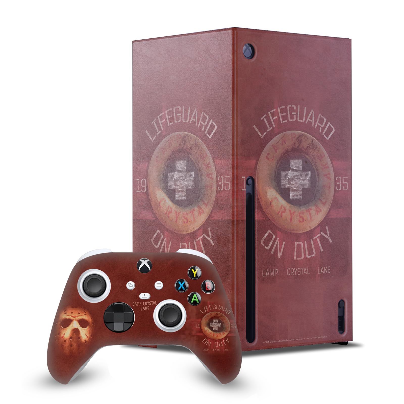 Official Friday the 13th 2009 Crystal Lake Camping Graphic Gaming Console Skin & Controller Wrap - Compatible with Xbox Series X - Perfect for Horror Game Nights & Themed Gaming Setups