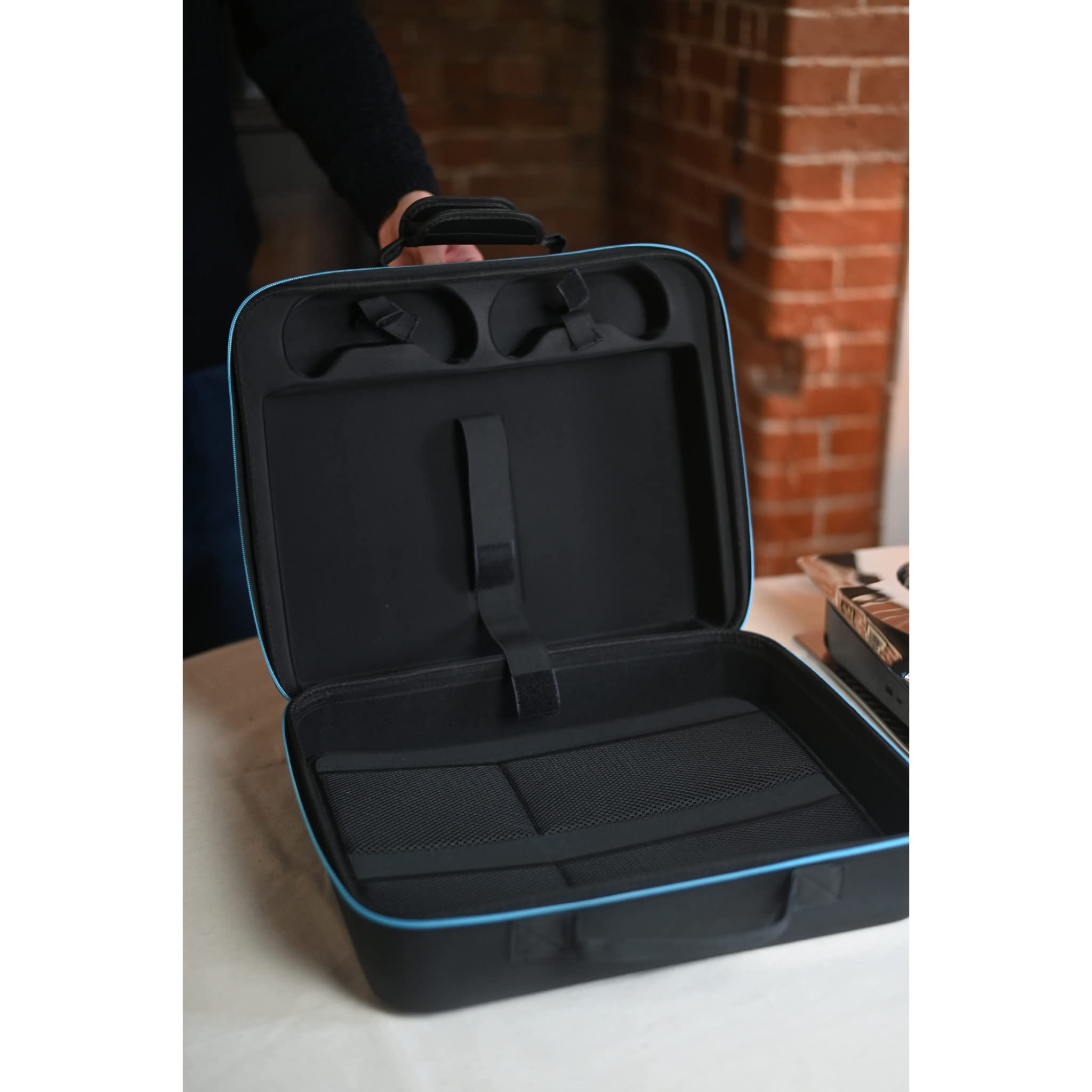 Premium PS5 Travel Carry Case - Protective Storage Bag for PlayStation 5 Disc & Digital Edition with Shoulder Strap | Organizer for PS5 Controller, Headset, Cables & Games | Durable Luxury Gaming Accessory for Travel, Commuting & Home Storage
