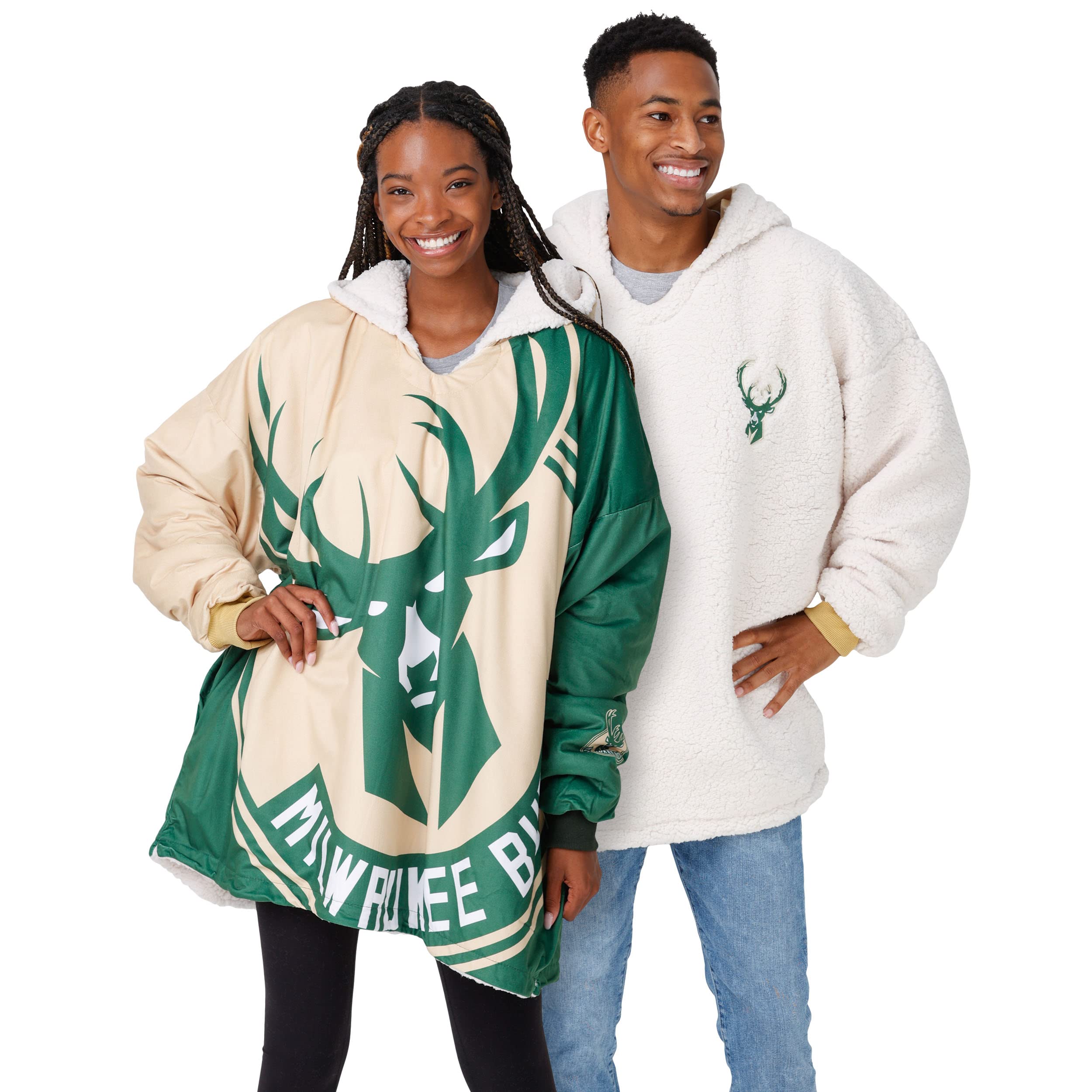 FOCO Milwaukee Bucks NBA Reversible Colorblock Hoodie - Men's Basketball Fan Apparel for Game Day & Casual Wear