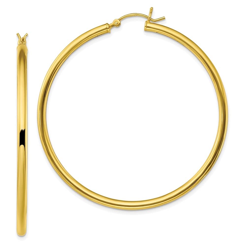 925 Sterling Silver Gold-Tone Polished Hoop Earrings for Women | Diamond2Deal Fine Jewelry | Elegant Everyday Wear & Special Occasions