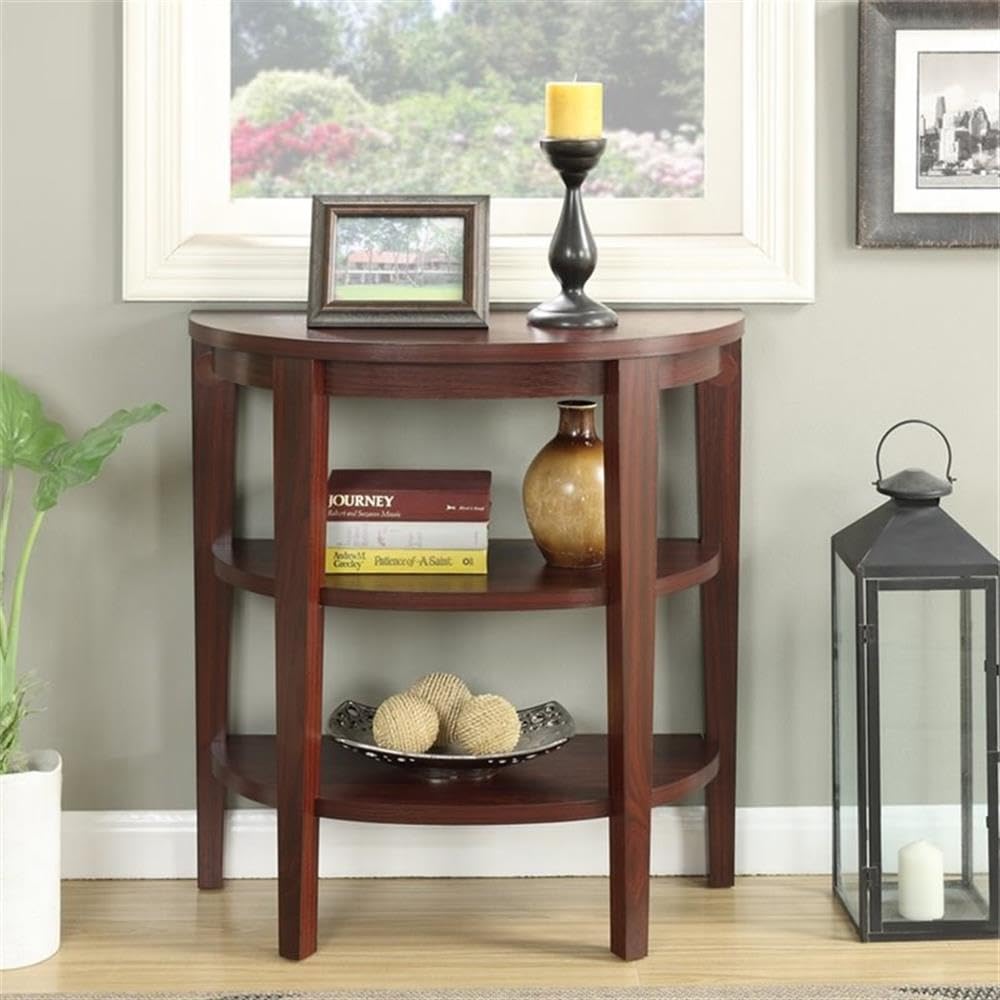 Pemberly Row 2 Shelf Console Table - Solid Mahogany Wood Entryway Sofa Table | Perfect for Hallway, Living Room & Foyer Decor