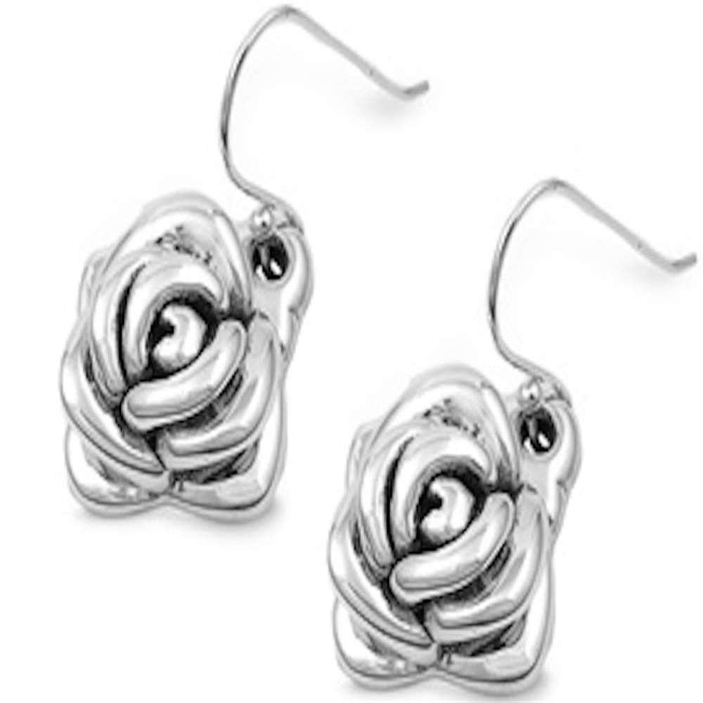 925 Sterling Silver Rose Dangle Earrings for Women - Elegant Floral Drop Earrings for Date Night, Wedding & Special Occasions
