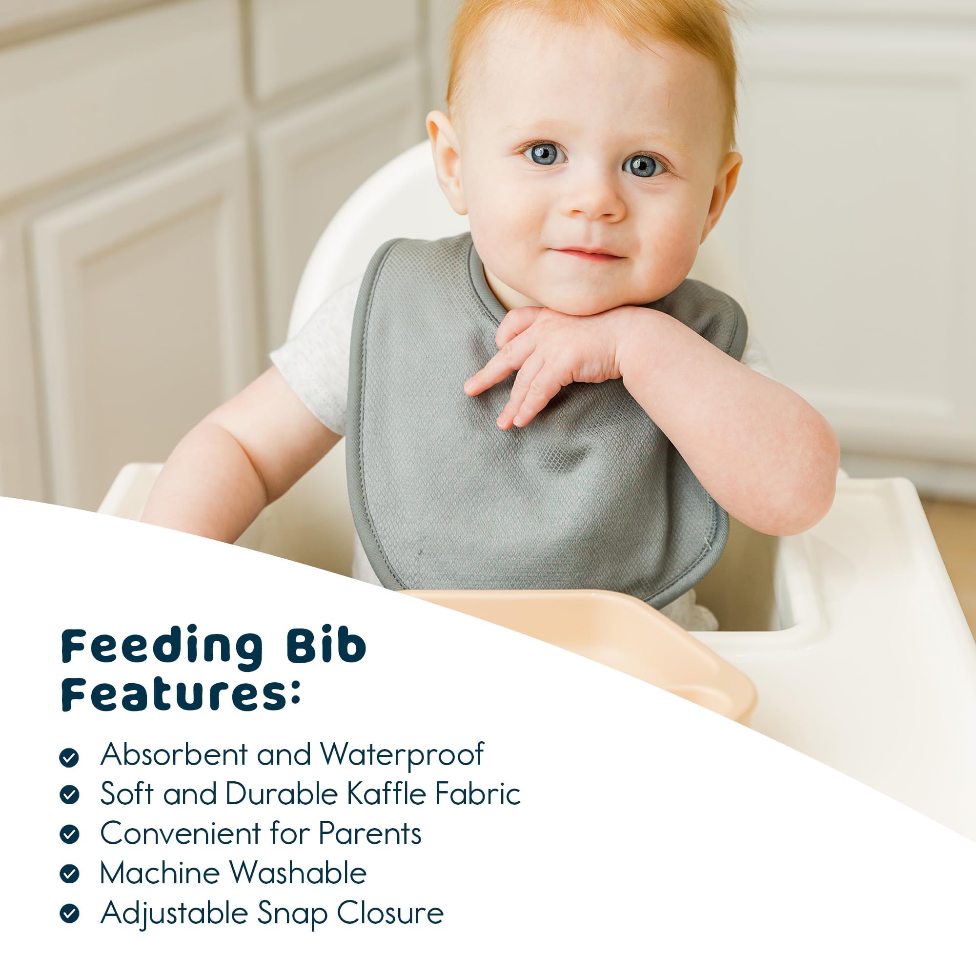 Tiny Twinkle Baby Feeding Bibs 8 Pack - Waterproof & Absorbent Drool Bibs for Infants - Perfect for Mealtime, Drooling & Messy Play