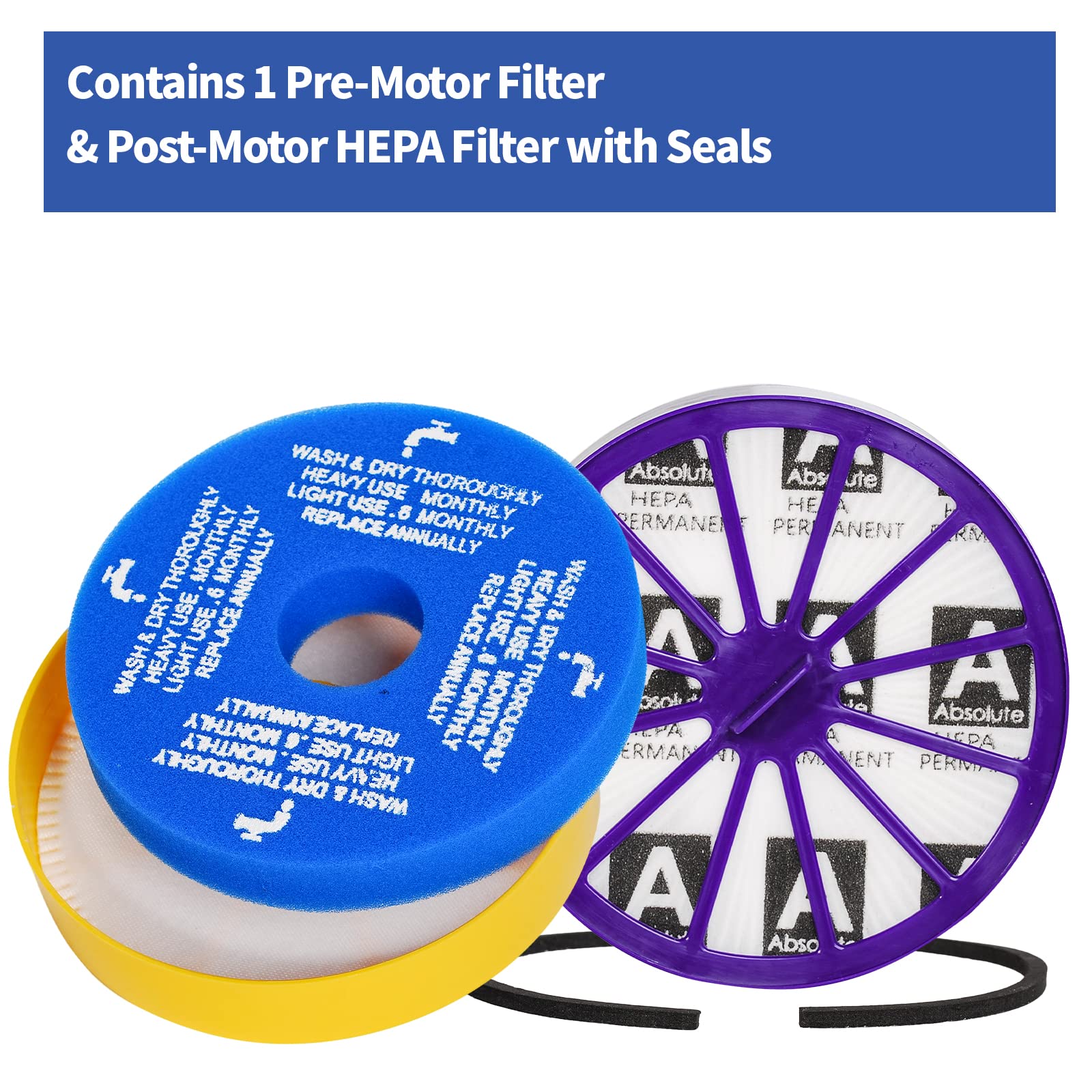 SaferCCTV HEPA Filter for DC-14 DC-15 Vacuum Cleaner - Washable Replacement for Home Cleaning