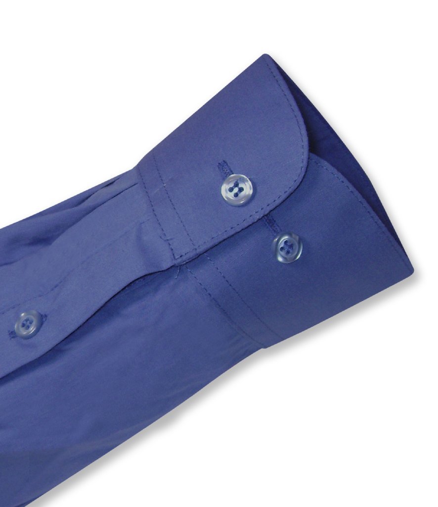 Biagio Men's 100% Cotton Royal Blue Dress Shirt with Convertible Cuffs - Formal & Business Attire for Office, Weddings & Special Occasions
