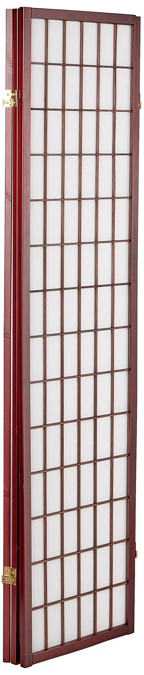 ORE International 3-Panel Wooden Room Divider Screen - Cherry Finish for Home, Office & Privacy - Folding Partition for Bedroom, Living Room & Studio Spaces