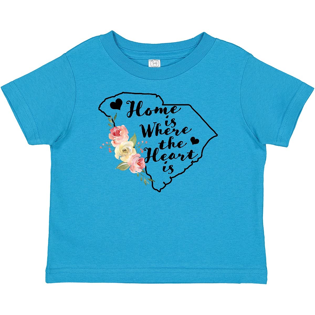 Inktastic South Carolina Home is Where The Heart is Watercolor Baby T-Shirt - Soft Cotton Infant Tee for Family Photos, Gifts & Everyday Wear