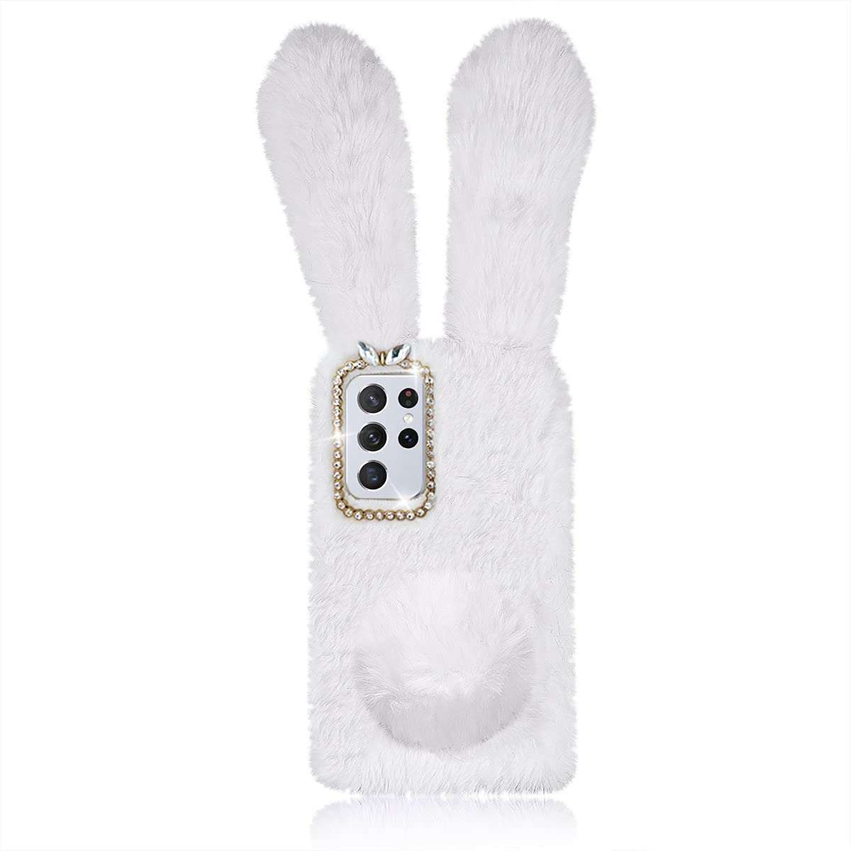 卡通兔子手机壳 Mikikit Bunny智能S22保护壳 白色 防摔手机保护套 可爱兔子装饰 适用于日常使用、旅行、送礼场景