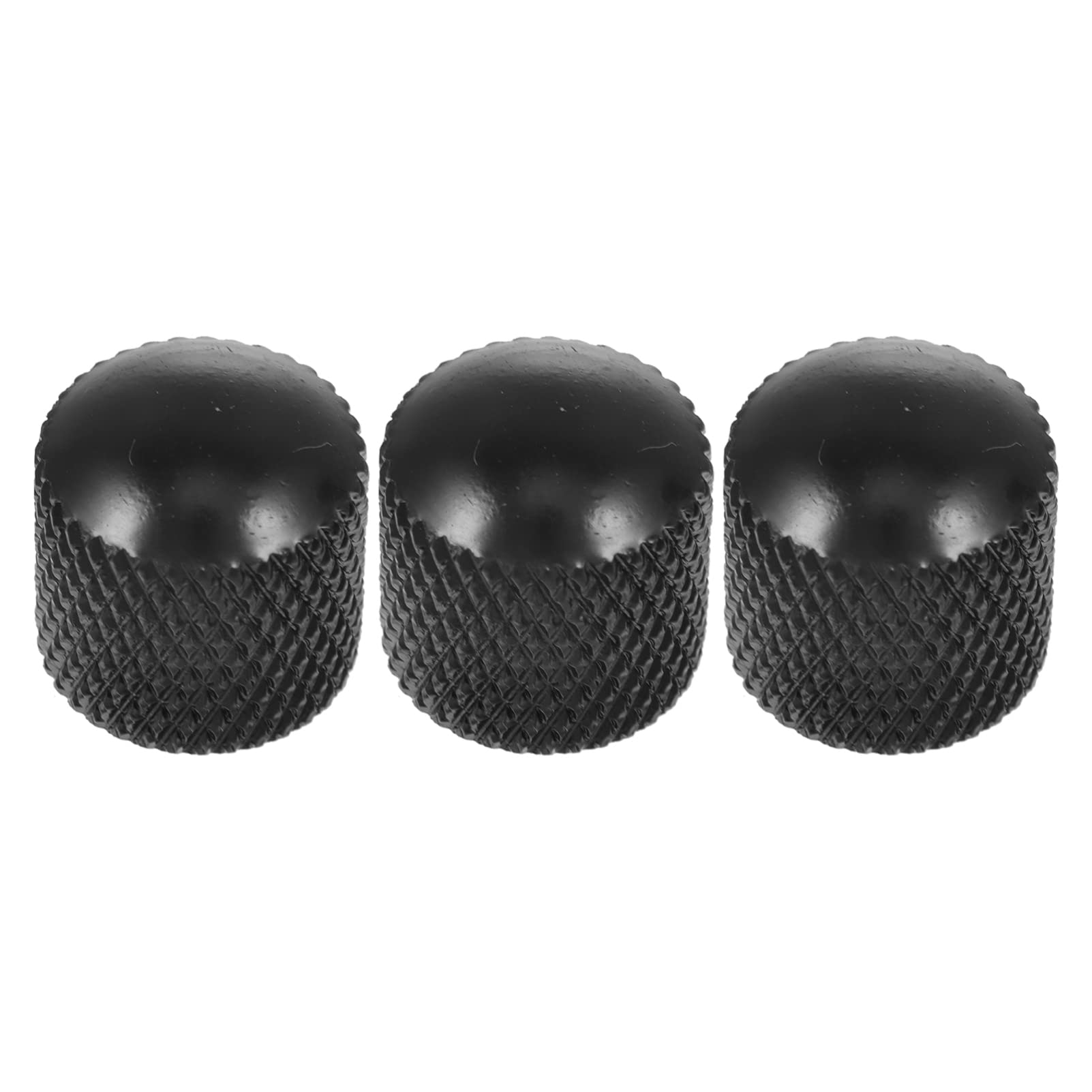 EXCEART 3-Pack Guitar Tone & Volume Control Knobs - Bass Knurled Metal Dome Knobs for Electric Guitar & Bass (Black) | Perfect for Stage Performances & Studio Recording