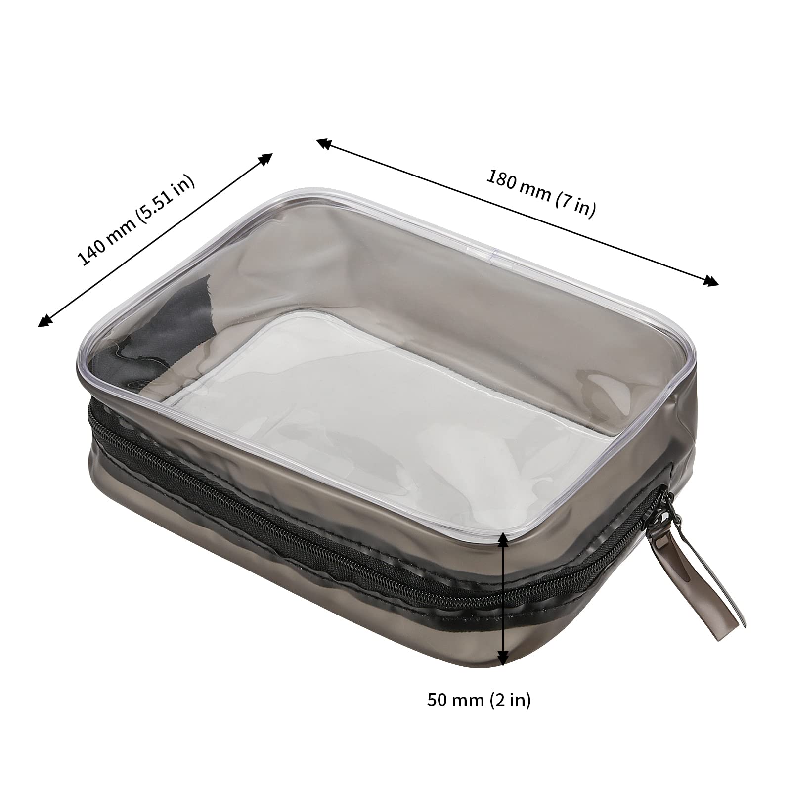 8-Pack Clear Travel Toiletry Bags 18x14cm - Waterproof PVC Cosmetic Zipper Pouches for Makeup, Bathroom Essentials & Travel Accessories - Perfect for Vacation, Gym, Camping & Airplane Carry-On