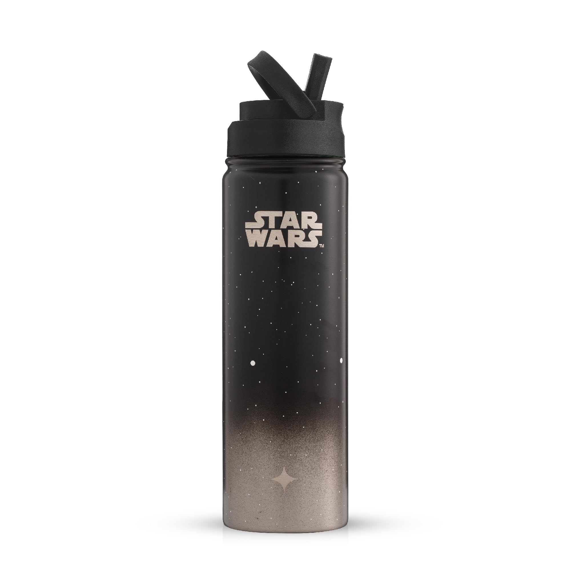 JoyJolt 22oz Stainless Steel Star Wars Water Bottle - Vacuum Insulated, BPA-Free, with Straw Lid | Death Star Design for Sports, Travel & Gym | Perfect Star Wars Gift for Fans & Collectors