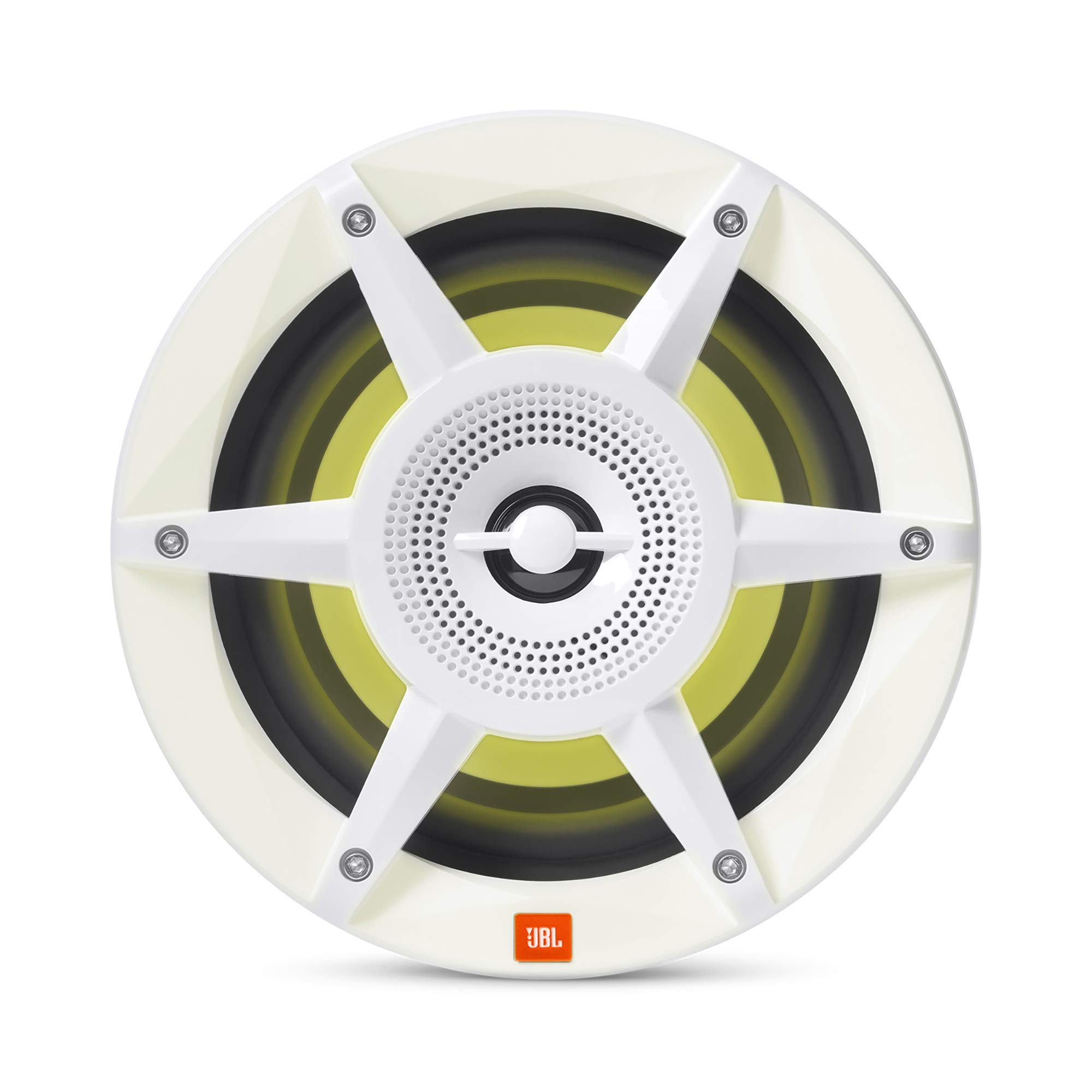 JBL 6.5 Inch Coaxial Marine RGB Speakers - White Stadium Series STADIUMMW6520AM (Renewed) - Waterproof Boat Audio for Outdoor, Pool Party & Marine Use