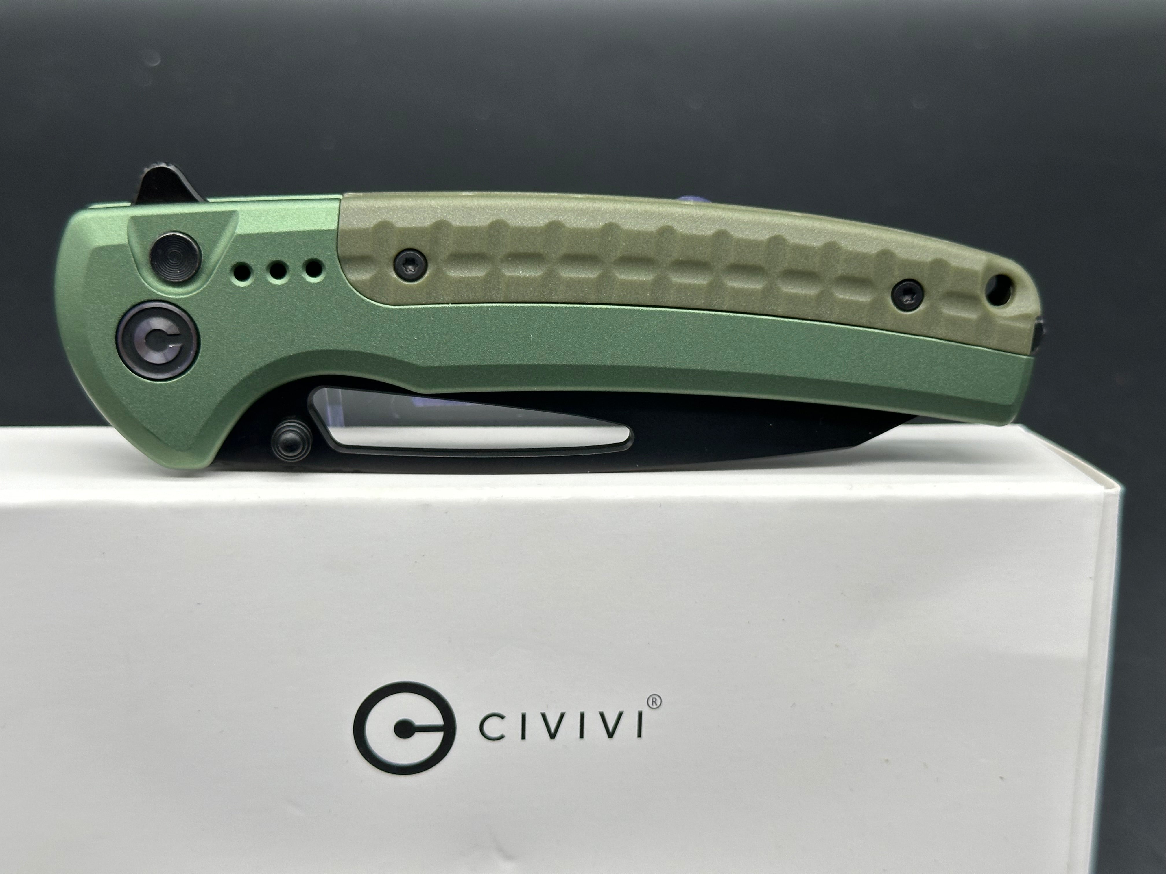 CIVIVI Sentinel Strike Folding Pocket Knife - Green Aluminum Handle with Black G10 Inlay - EDC Tactical Knife for Camping, Hiking & Outdoor Survival
