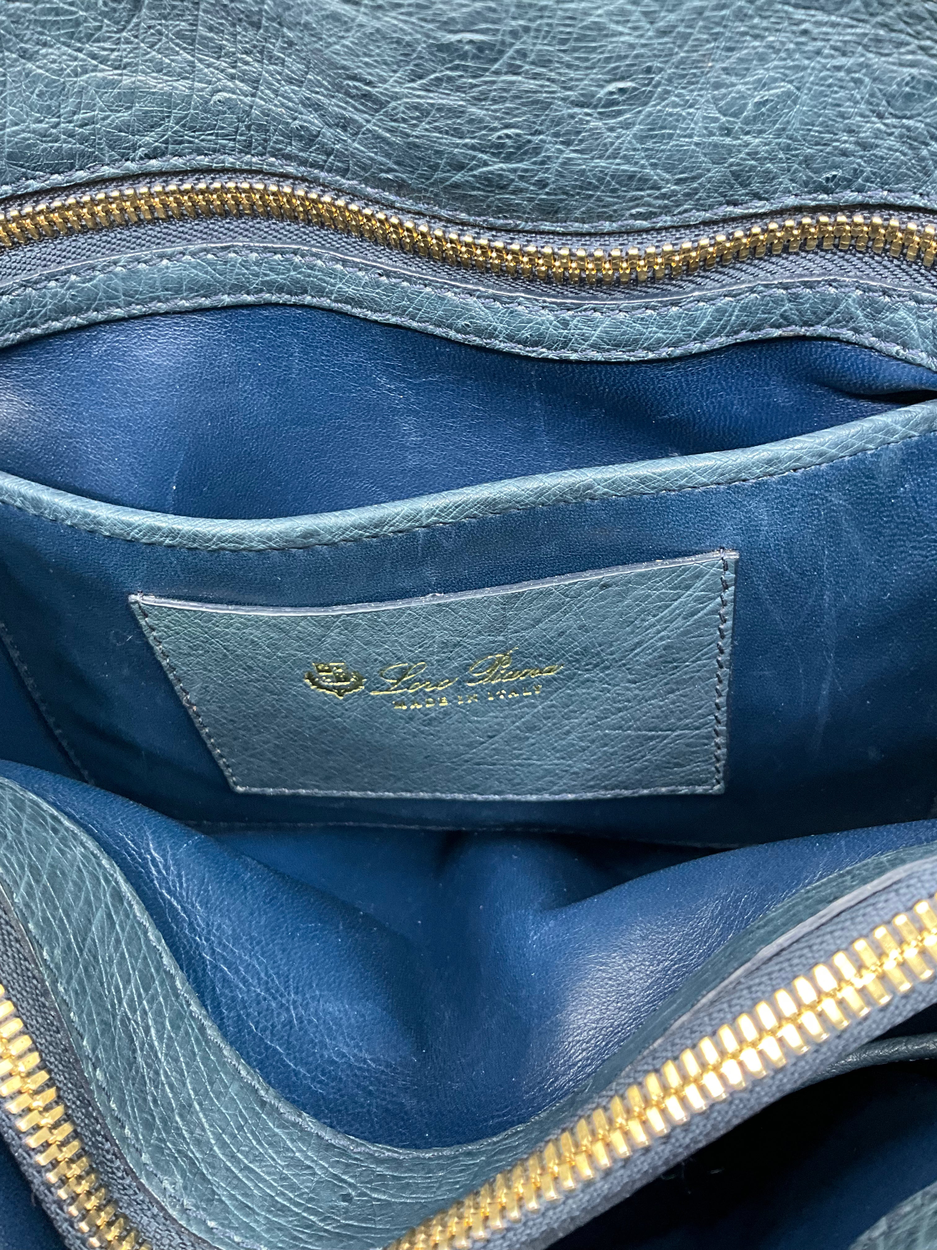 Luxury Loro Piana Ostrich Leather Bellevue Tote Bag for Women - Premium Handmade Designer Shoulder Bag for Work, Travel & Everyday Use
