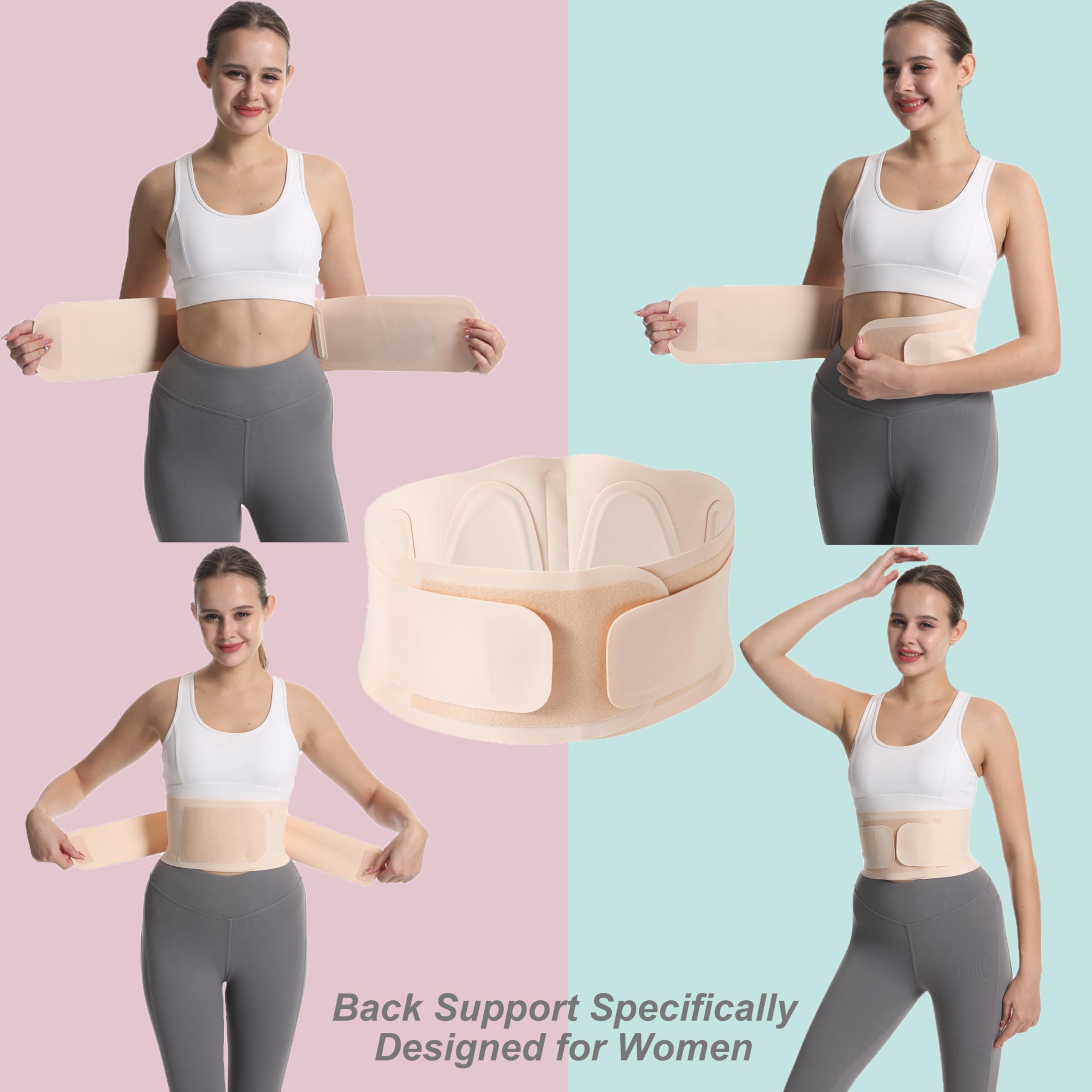 Women's Lower Back Brace for Pain Relief - Adjustable Lumbar Support with Skin-Friendly Material - Helps Herniated Disc, Sciatica & Scoliosis - Perfect for Office Work, Driving & Postpartum Recovery