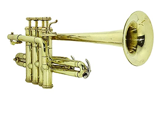Shreyas Professional Bb Trumpet Piccolo with 4 Valves - High-Quality Brass Instrument with Hard Case - Perfect for Beginners, Students & Jazz Performances