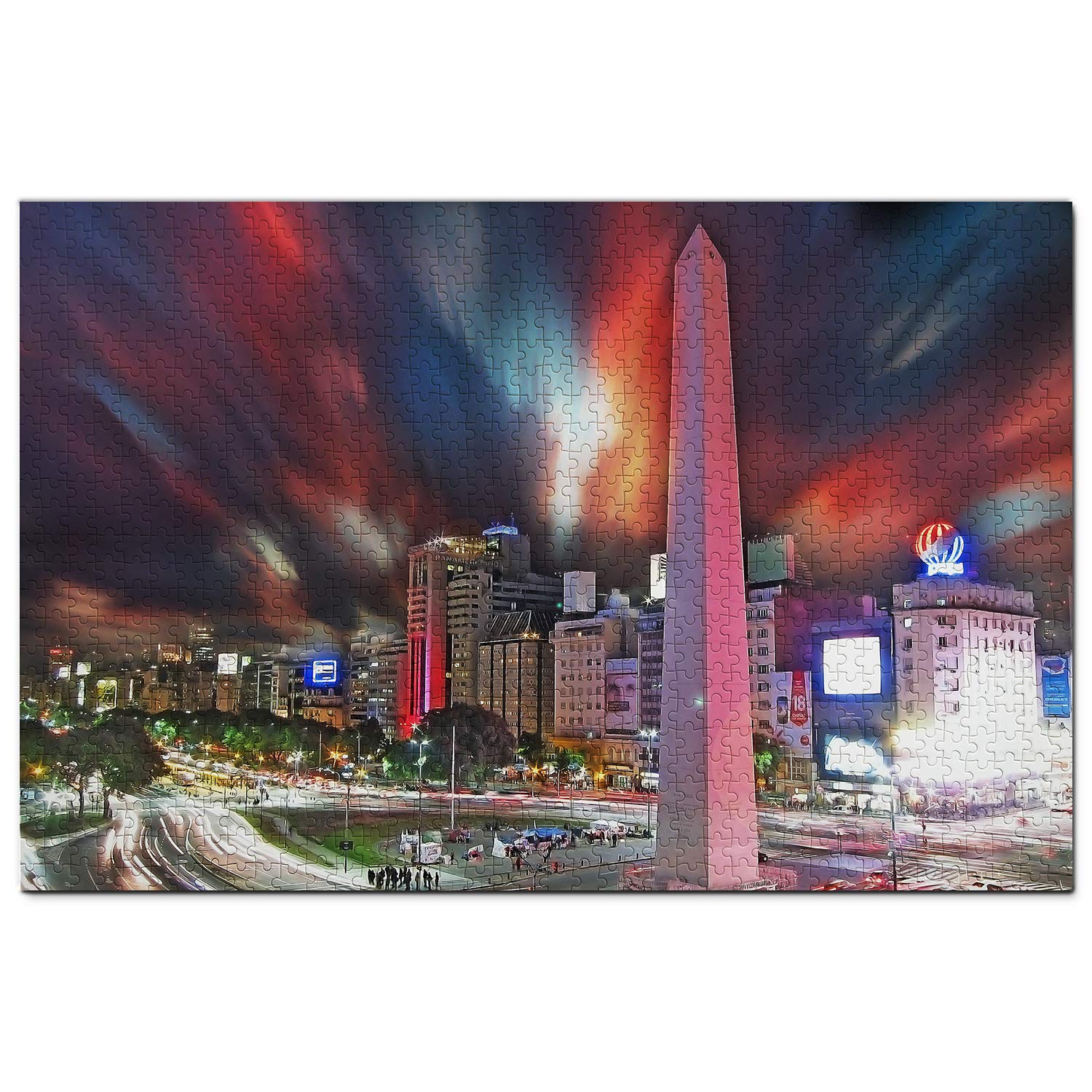 1000 Piece Argentina Jigsaw Puzzle - The Obelisk of Buenos Aires Travel Souvenir Wooden Puzzle for Adults & Teens | Perfect for Home Decor, Family Game Night & Educational Activity