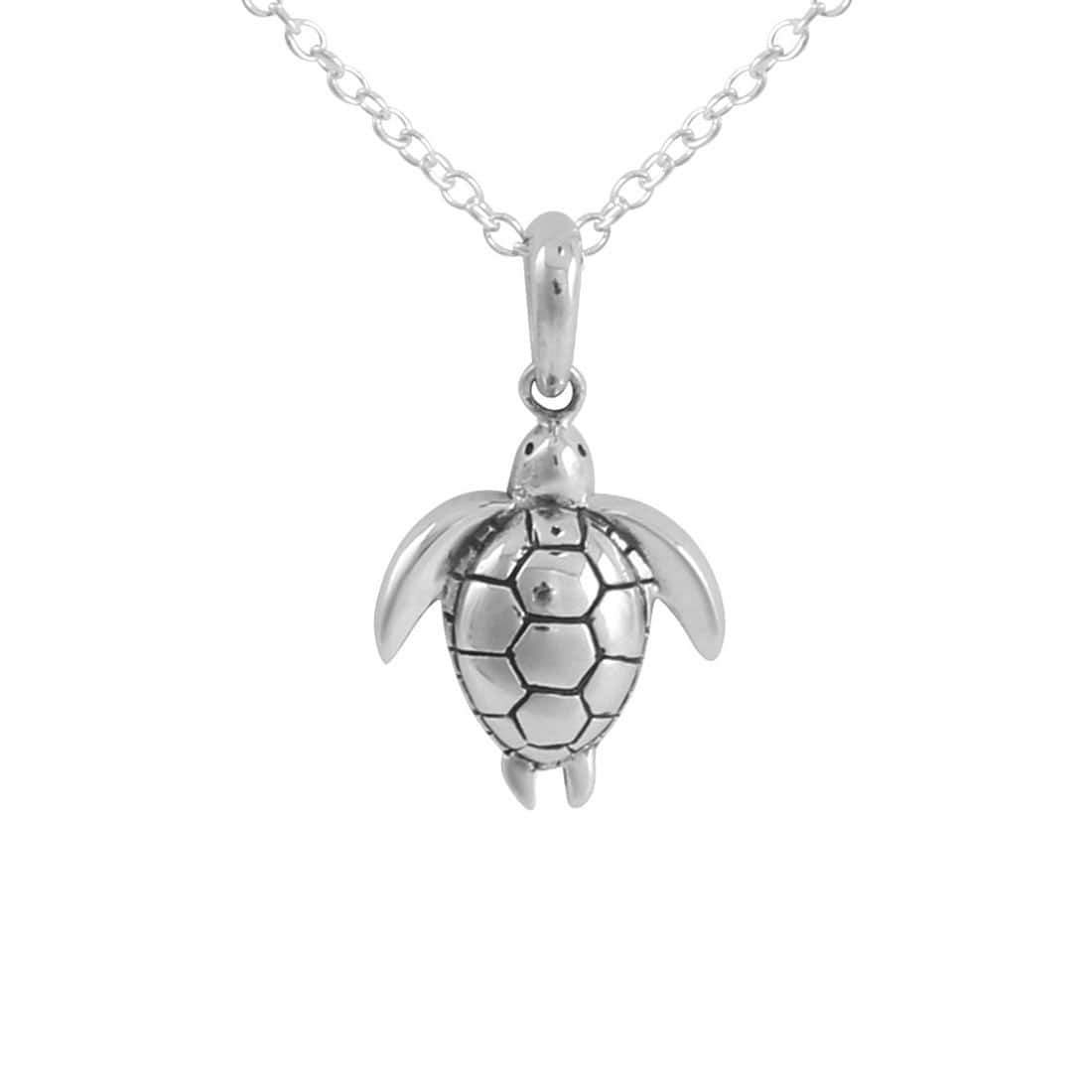 Long Reef Turtle Necklace - Sterling Silver Sea Turtle Pendant for Women - Perfect Gift for Ocean Lovers, Beach Jewelry for Everyday Wear & Special Occasions