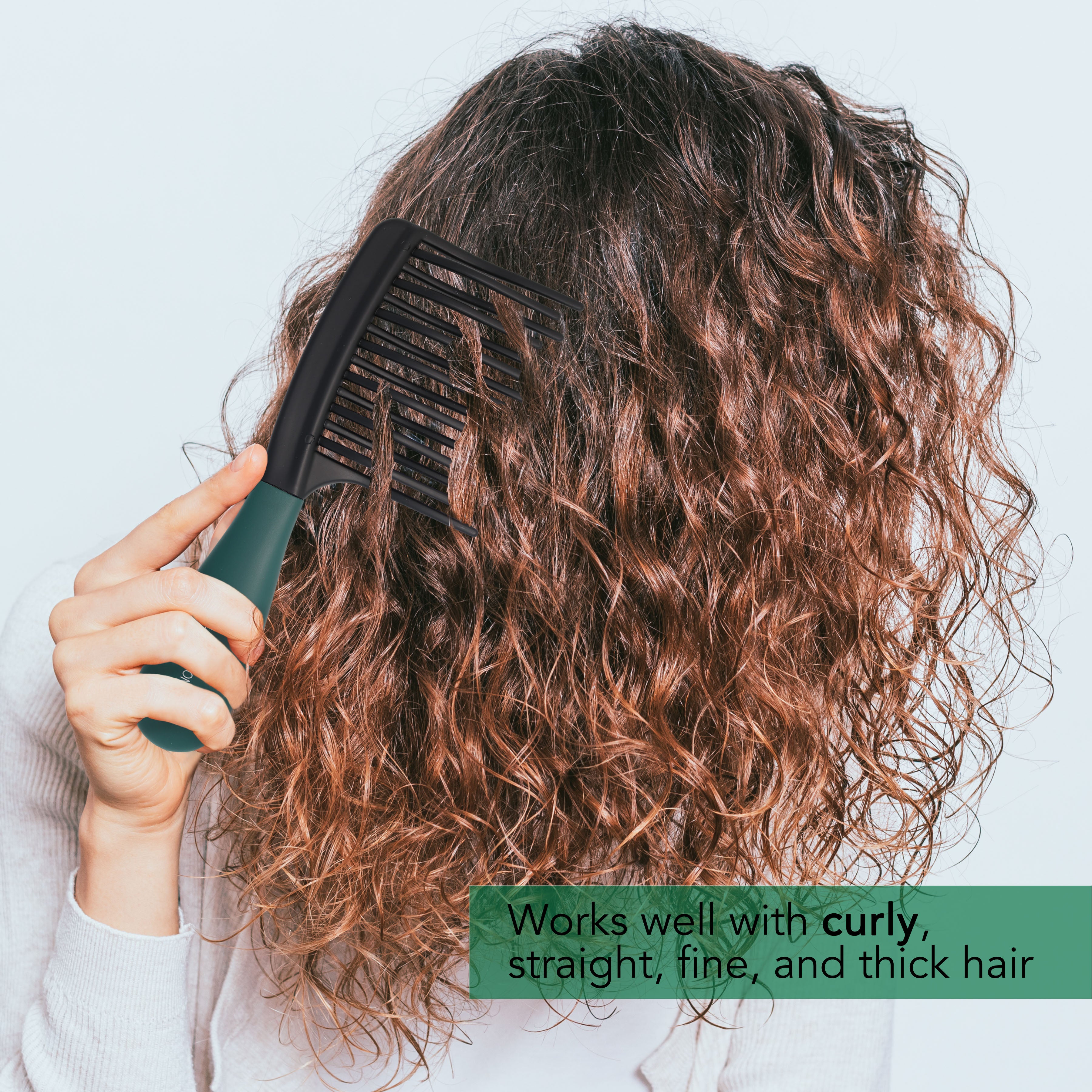 Allegro Gripforte Wide Tooth Detangling Comb for Curly & Wavy Hair - Gentle Hair Brush for Women - Perfect for Wet Hair, Thick Hair & Daily Styling