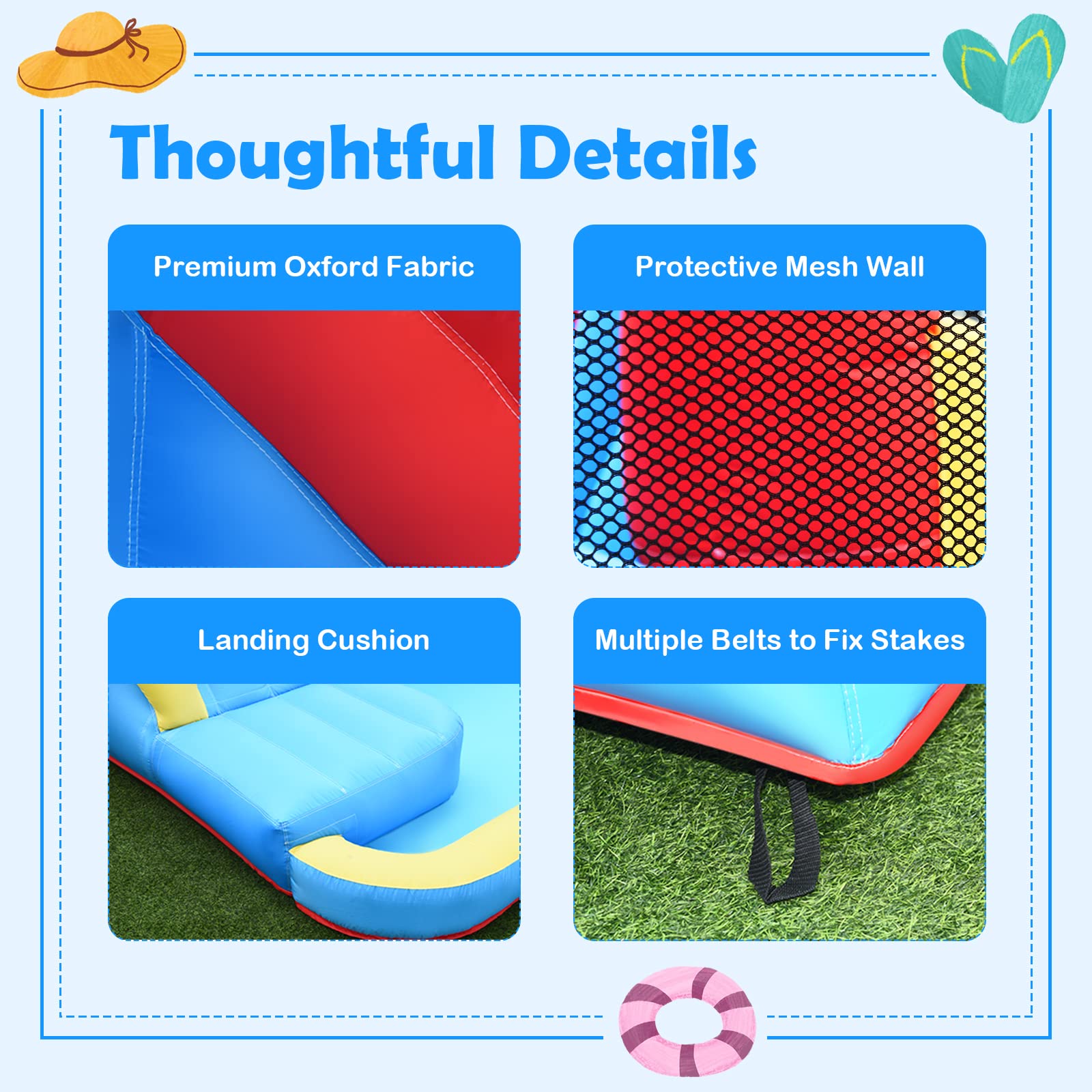 HONEY JOY Inflatable Water Slide with Climbing Wall & 2 Slides - Crab Theme Blow Up Bounce House for Backyard, Outdoor Water Park for Kids & Adults - Perfect for Summer Parties, Birthday Events & Family Fun (Blower Not Included)