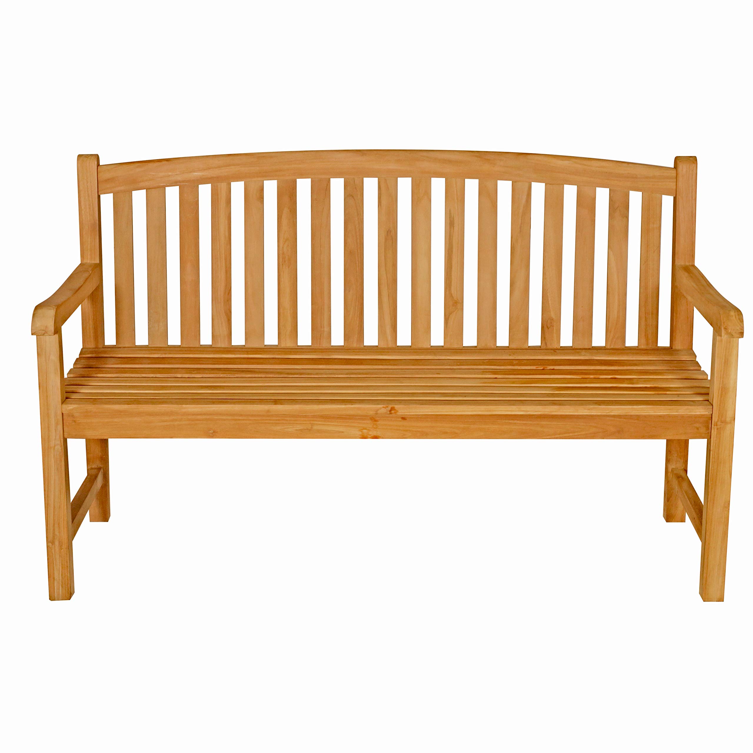 Premium 5-Foot Solid Teak Outdoor Patio Bench - Seven Seas Teak Acapulco Style - Weather-Resistant Garden Furniture for Poolside, Deck or Backyard Relaxation