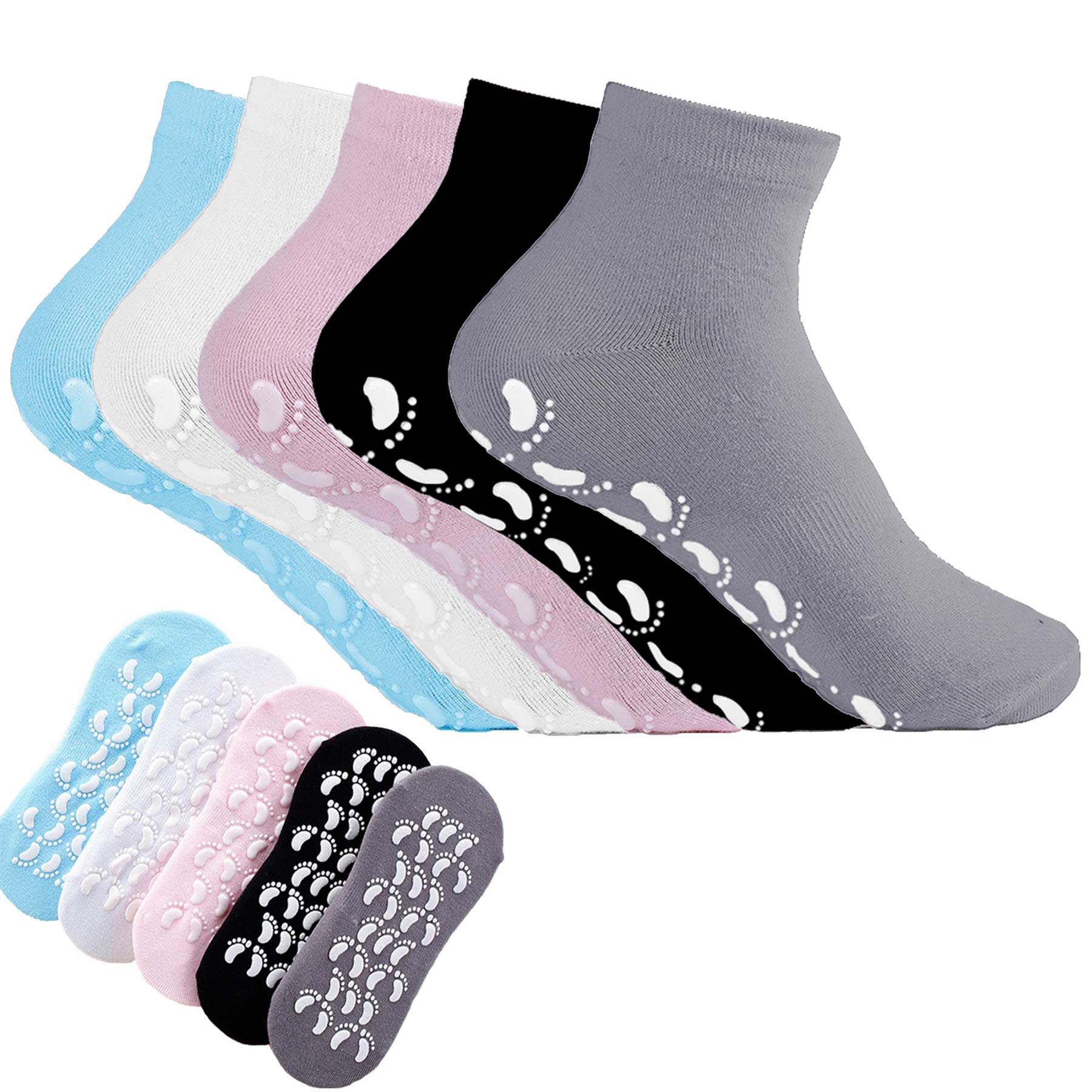 **Non-Slip Yoga Socks for Women with Grips – Breathable Cotton Athletic Socks for Pilates, Barre & Home Workouts – Anti-Skid Short Socks for Yoga & Fitness**