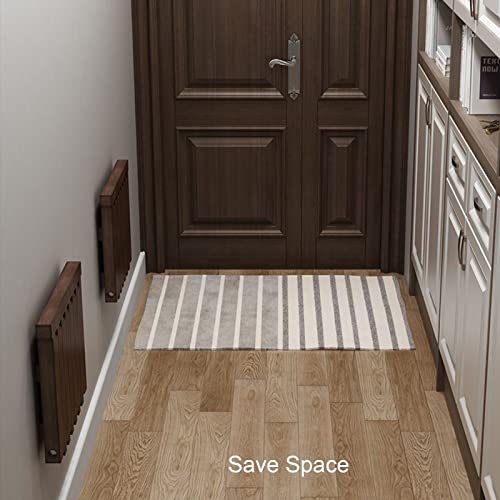 Solid Wood Folding Chair - Wall Mounted Shoe Bench & Invisible Stool for Entryway, Shower Seat - Space Saving Wooden Shoe Changing Stool for Small Spaces, Home & Bathroom Use