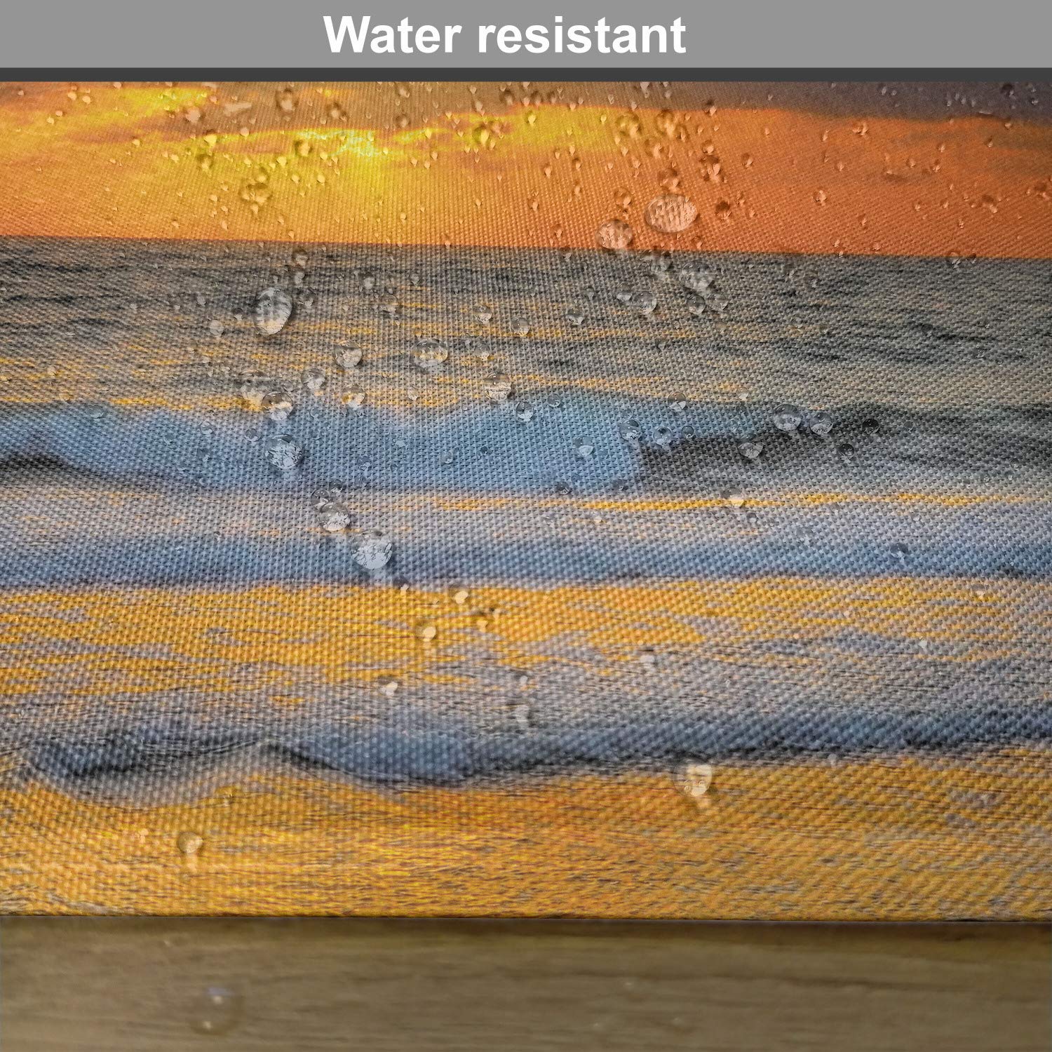 Ambesonne Ocean Place Mats Set of 4 - Brazilian Beach Sunrise Design with Sun Rays Through Clouds Over Sea, Washable Fabric Dining Table Placemats (Standard Size, Orange & Grey) - Perfect for Coastal Decor, Kitchen, and Outdoor Entertaining