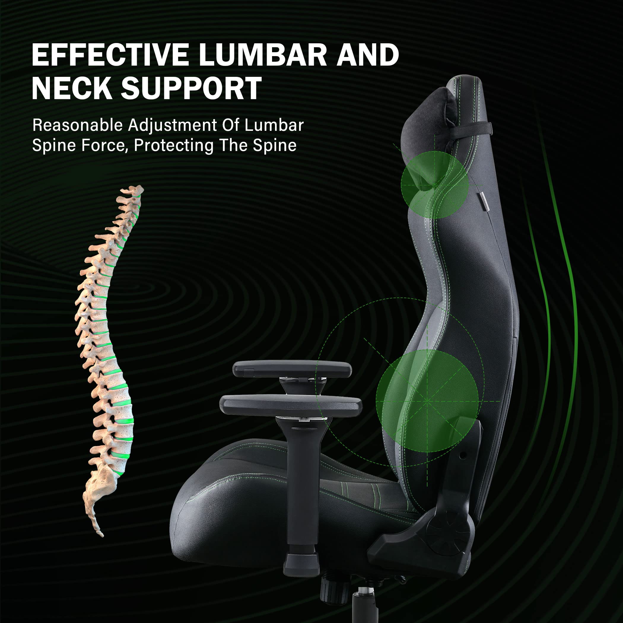 Big and Tall Gaming Chair - Ergonomic Computer Chair with 4D Adjustable Armrests, Extra Wide Memory Foam Seat & Lumbar Support - Heavy Duty Office Chair for Adults (300-400lbs) - Perfect for Long Gaming Sessions, Home Office Work & Streaming Setup