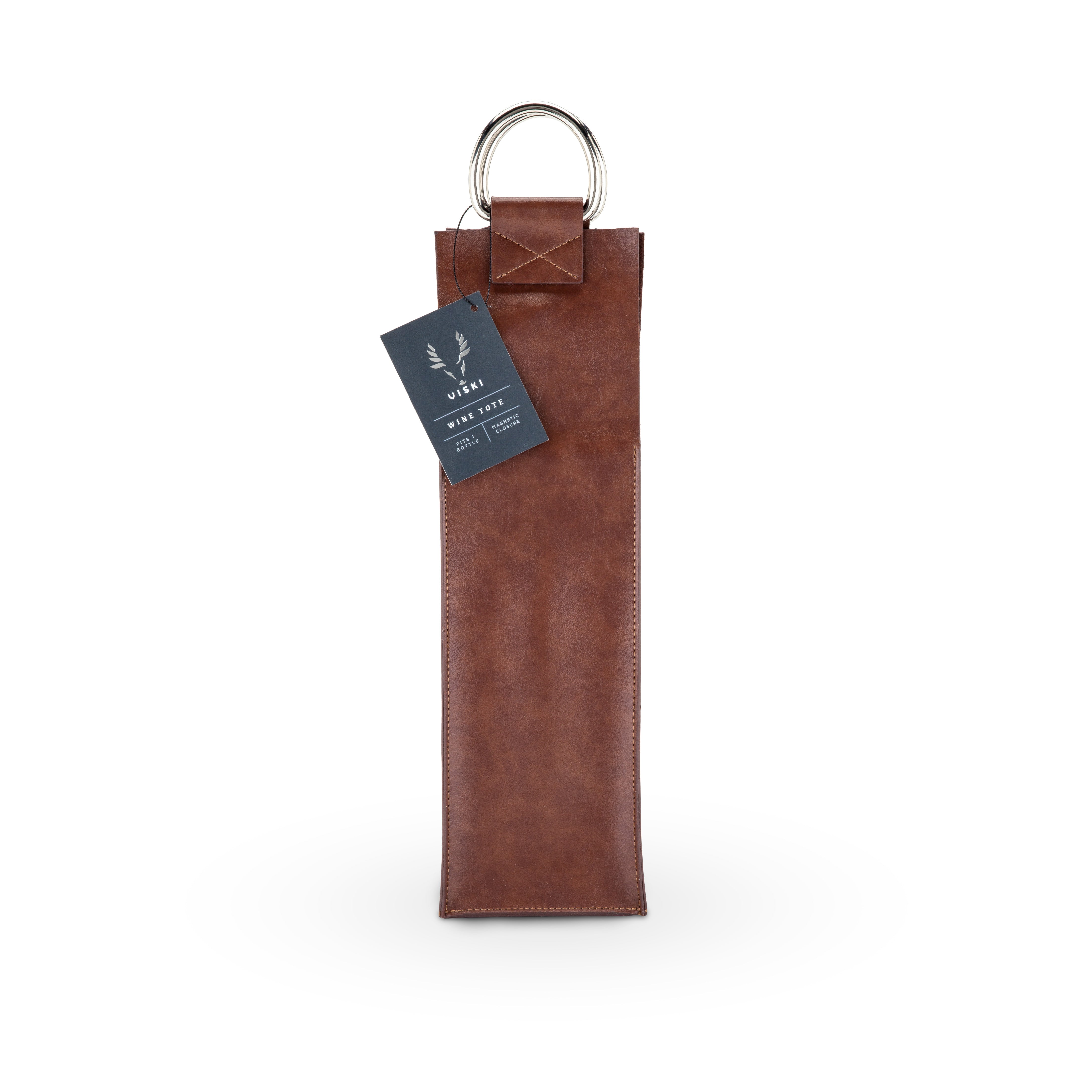Stylish Faux Leather Wine Bottle Tote Bag - Elegant Single Bottle Carrier for Women, Perfect for Picnics, Parties & Gifts | Water-Resistant & Durable