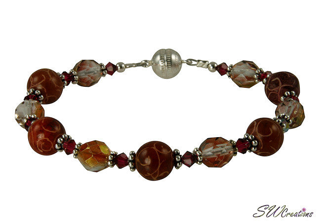 Handmade Ruby Carved Jade Gemstone Beaded Bracelet for Women | Elegant Spiritual Healing Jewelry | Perfect for Meditation, Yoga & Gift Giving